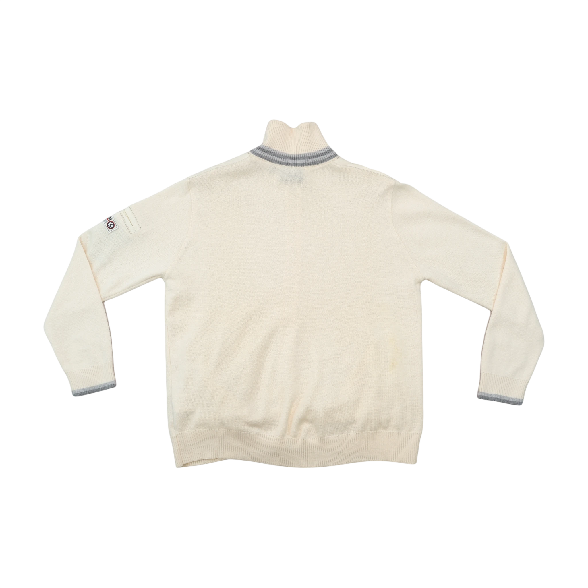 Navigare Vintage New Wool Full Zip Mock Neck Knit Sweater