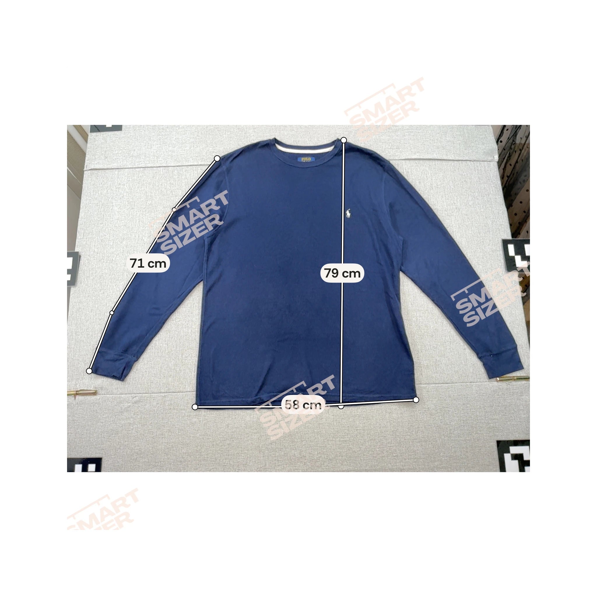 Polo Ralph Lauren Waffle Knit Cotton Blend Long Sleeve Crewneck Shirt