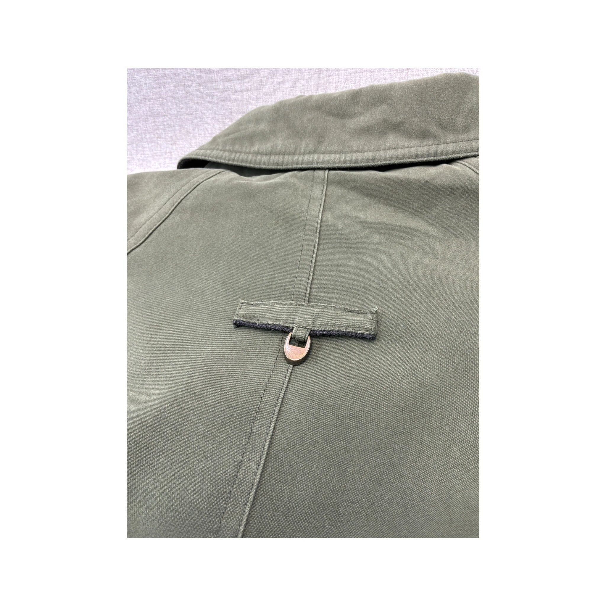 Vintage Olive Green Longline Raglan Utility Jacket