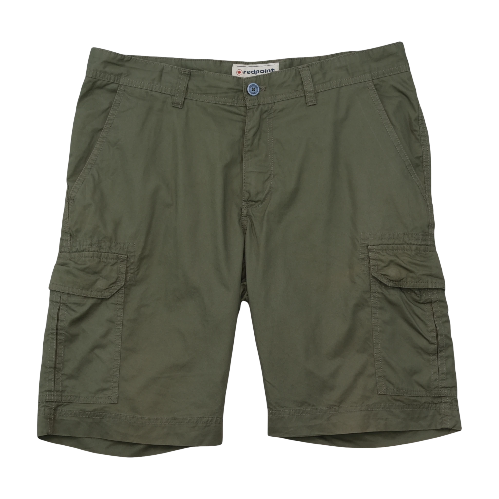 redpoint Olive Green Cotton Cargo Shorts