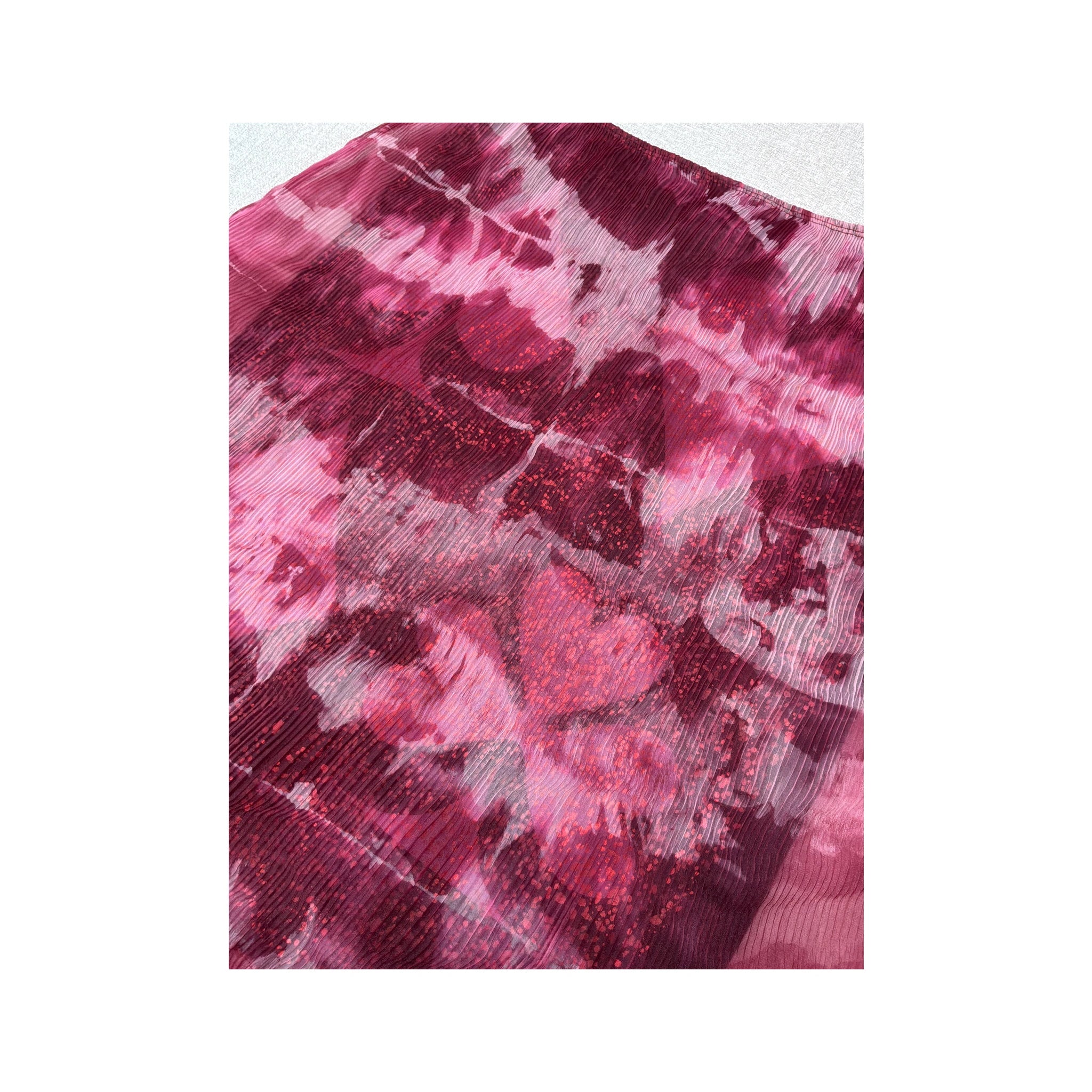 Custo Barcelona Y2K Pleated Sheer Floral Glitter Skirt