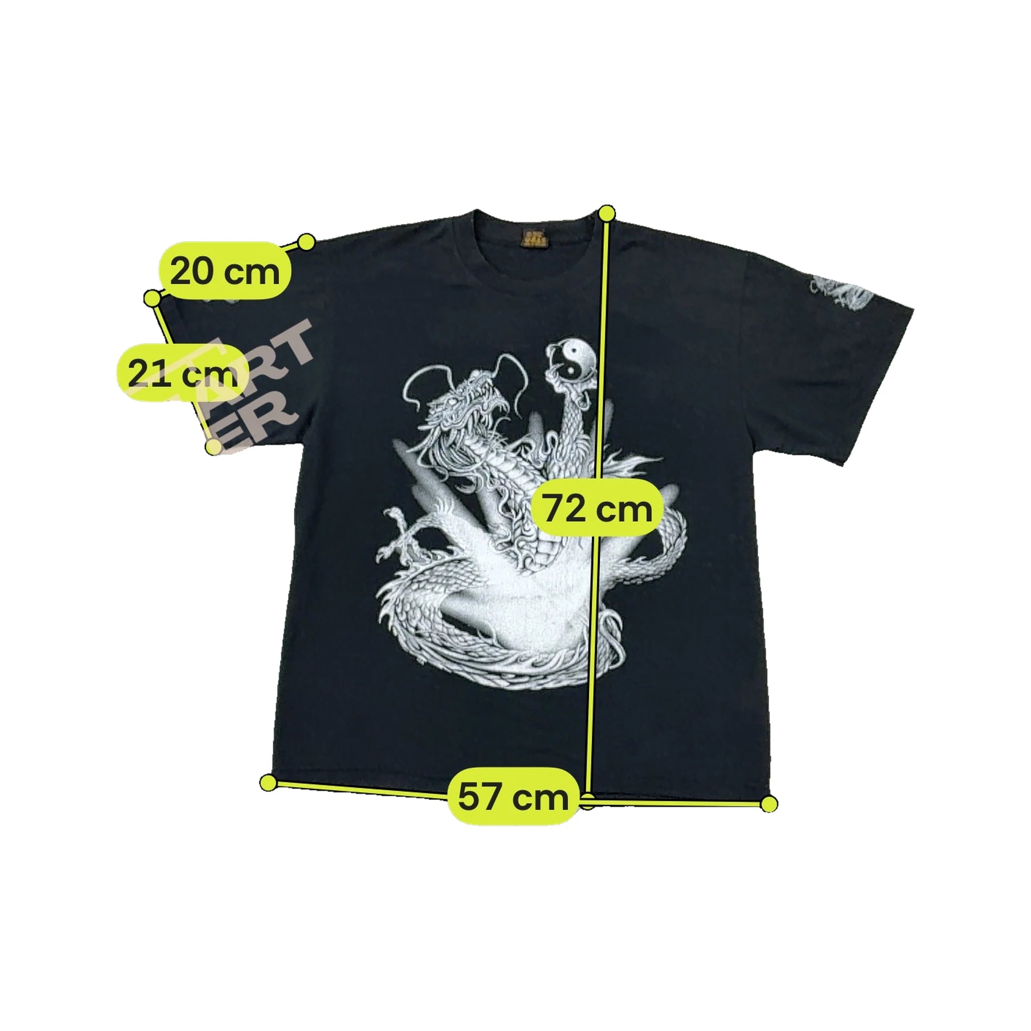 T-shirt em algodão com estampado de Dragão Yin-Yang