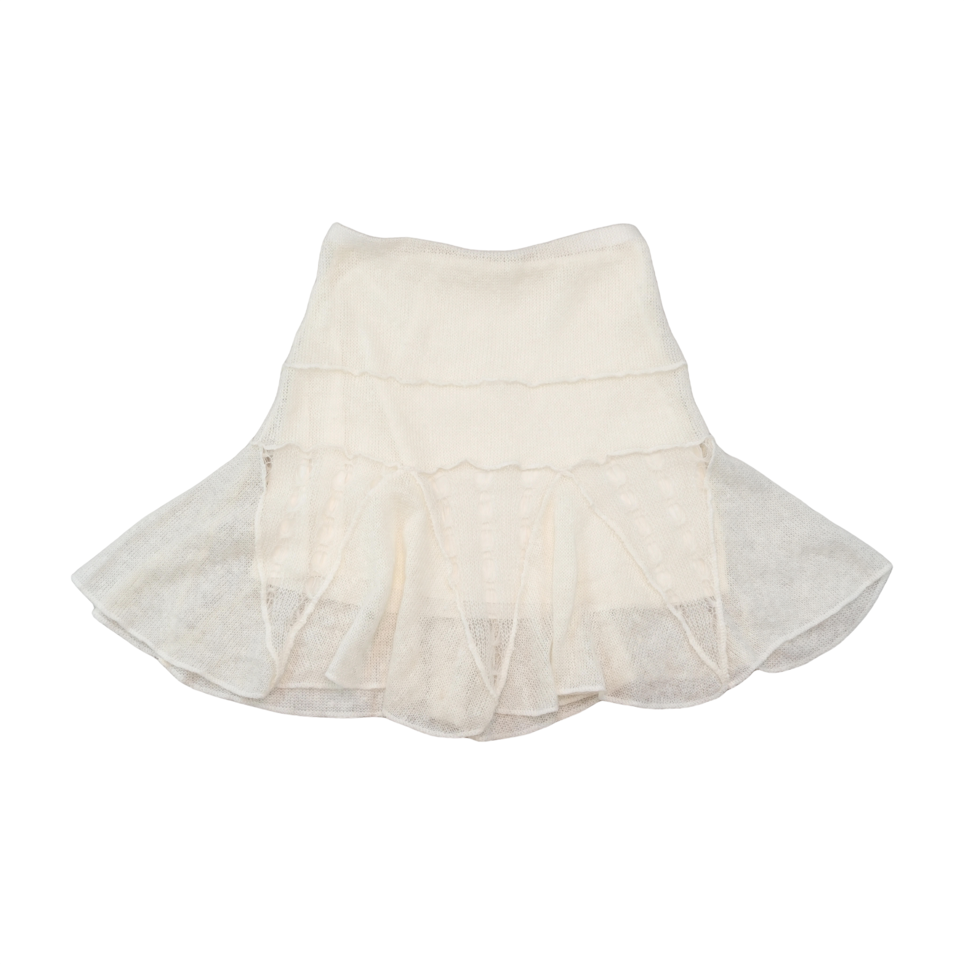 Vintage Sheer Ruffle Knit Skirt (Details)
