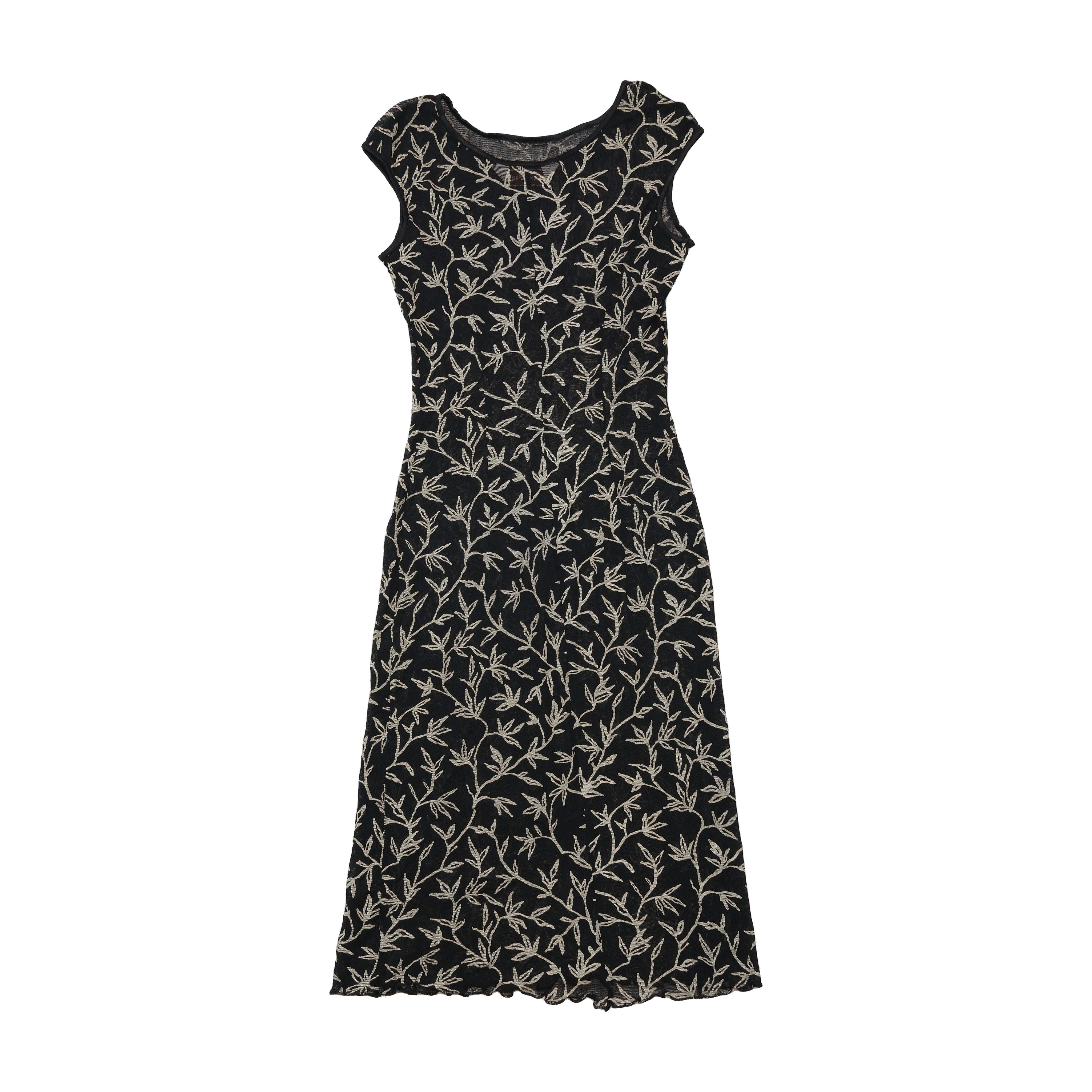 Penny Pull Sheer Mesh Floral Midi Dress