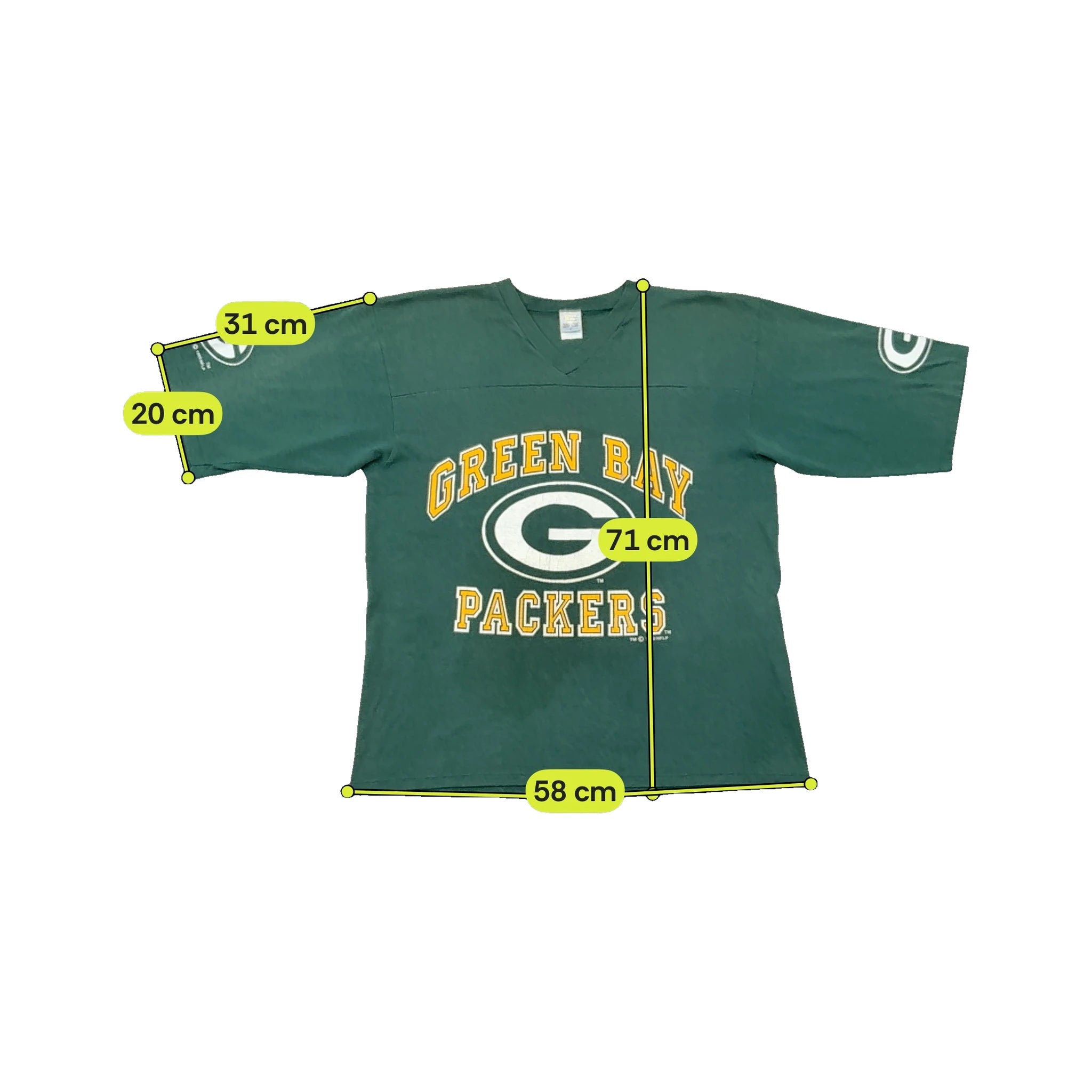 Vintage Green Bay Packers V-Neck NFL T-Shirt