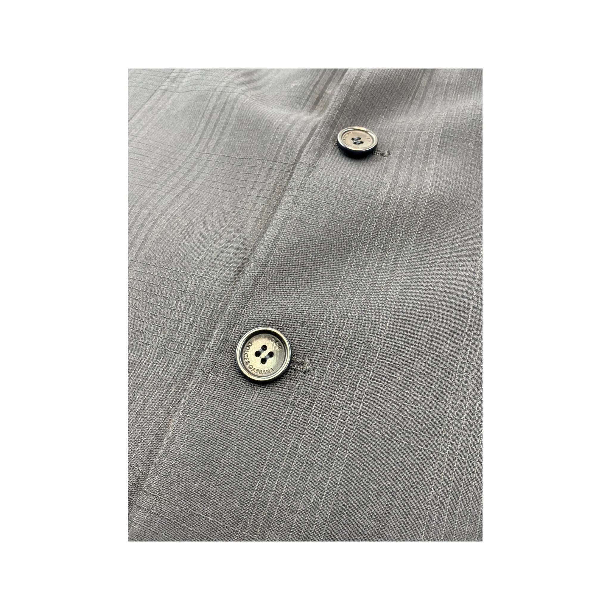 Blazer Dolce & Gabbana cinzento de Dois Botões em Mistura de Lã