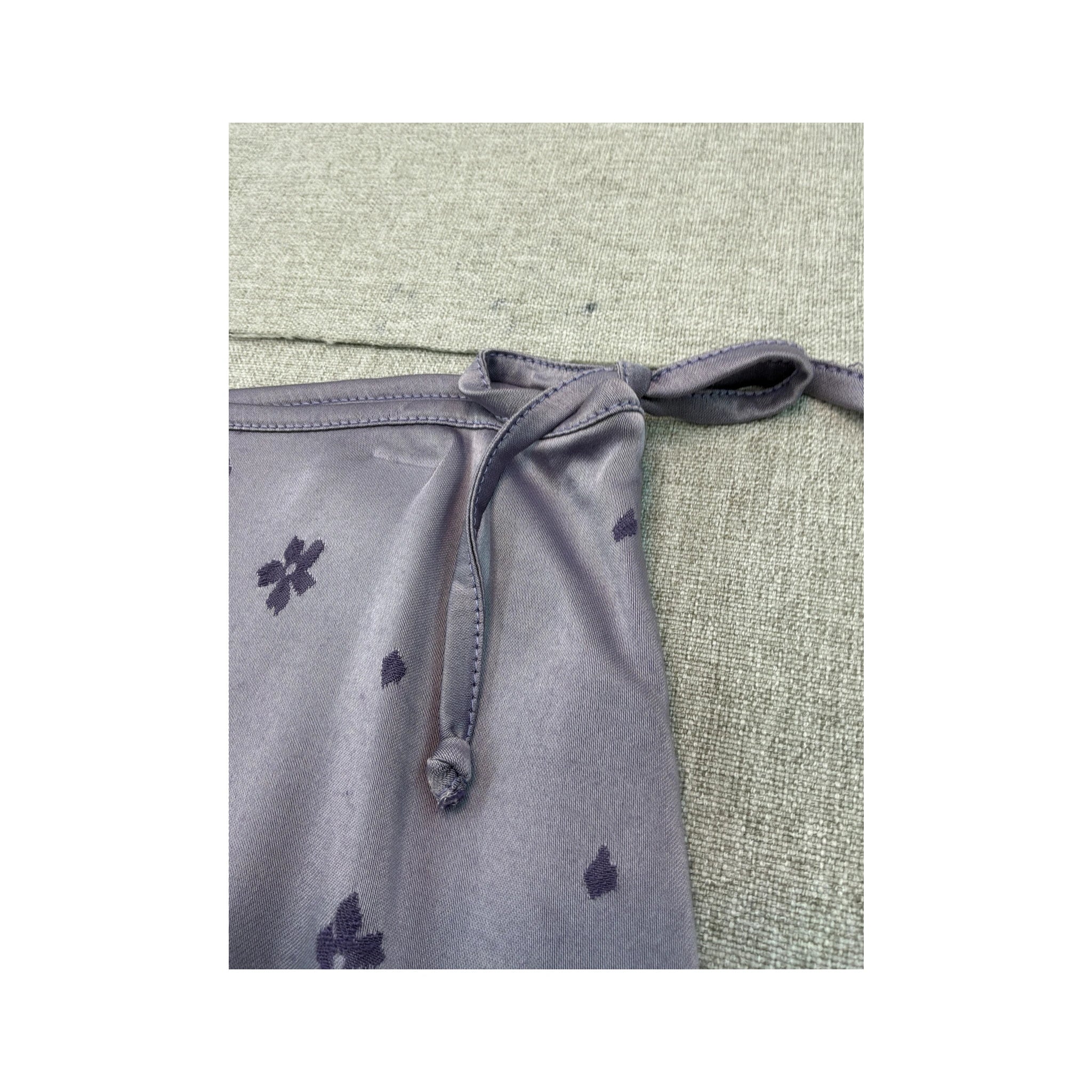 Y2K Lavender Paisley Floral Tie Waist Midi Skirt