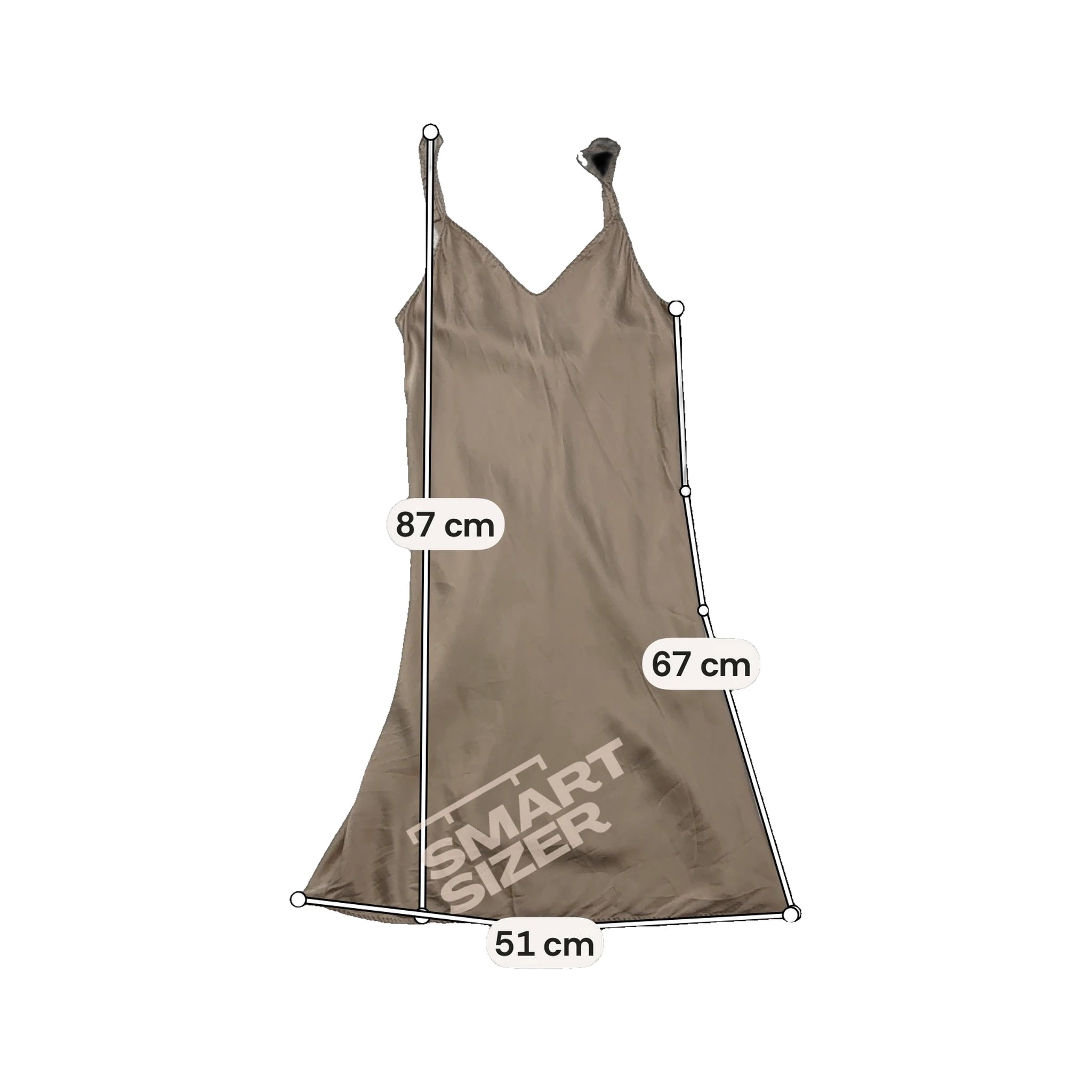 Beige Satin-Look Slip Dress with Adjustable Straps