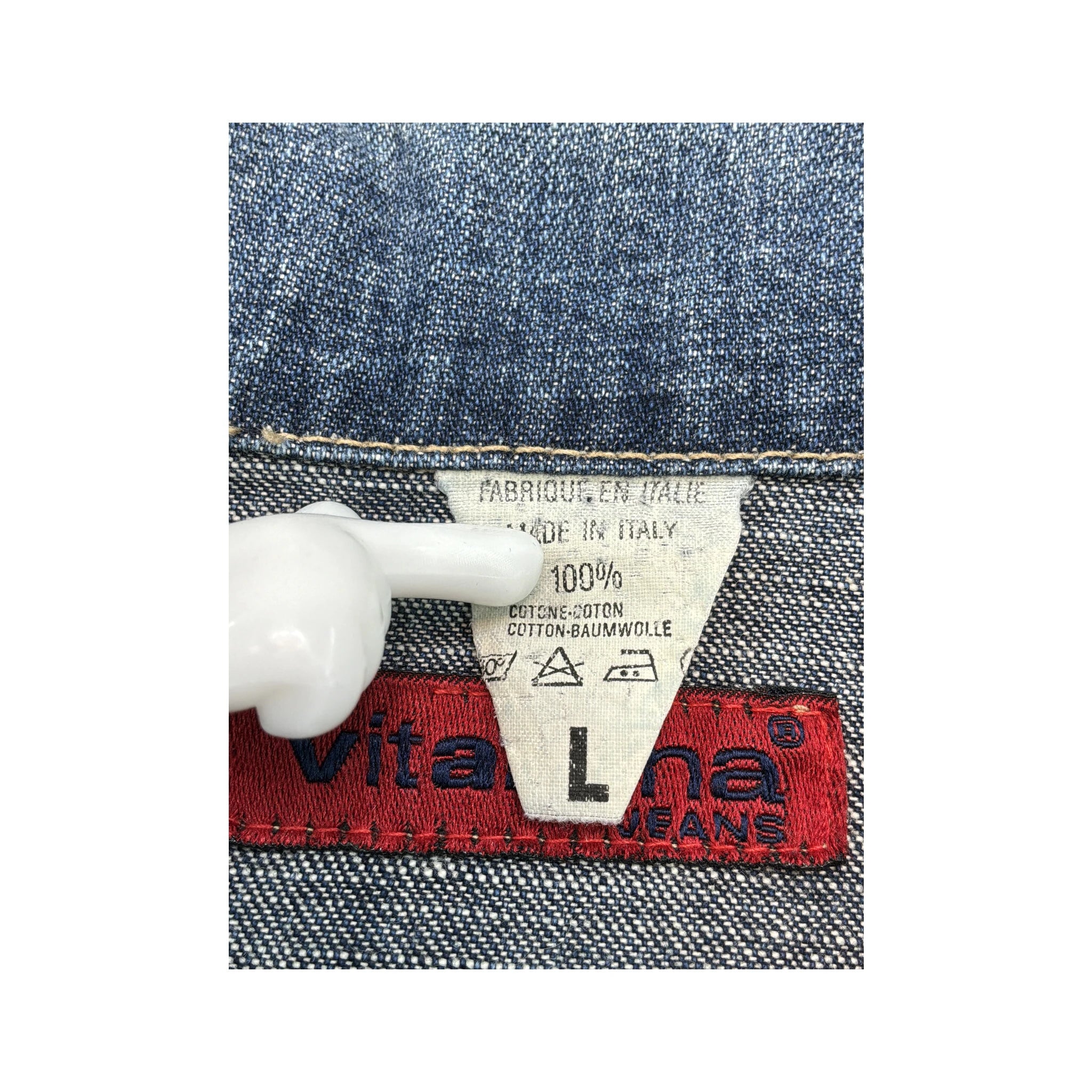 Vitamin Jeans Vintage Cotton Denim Tie Waist Shirt Dress