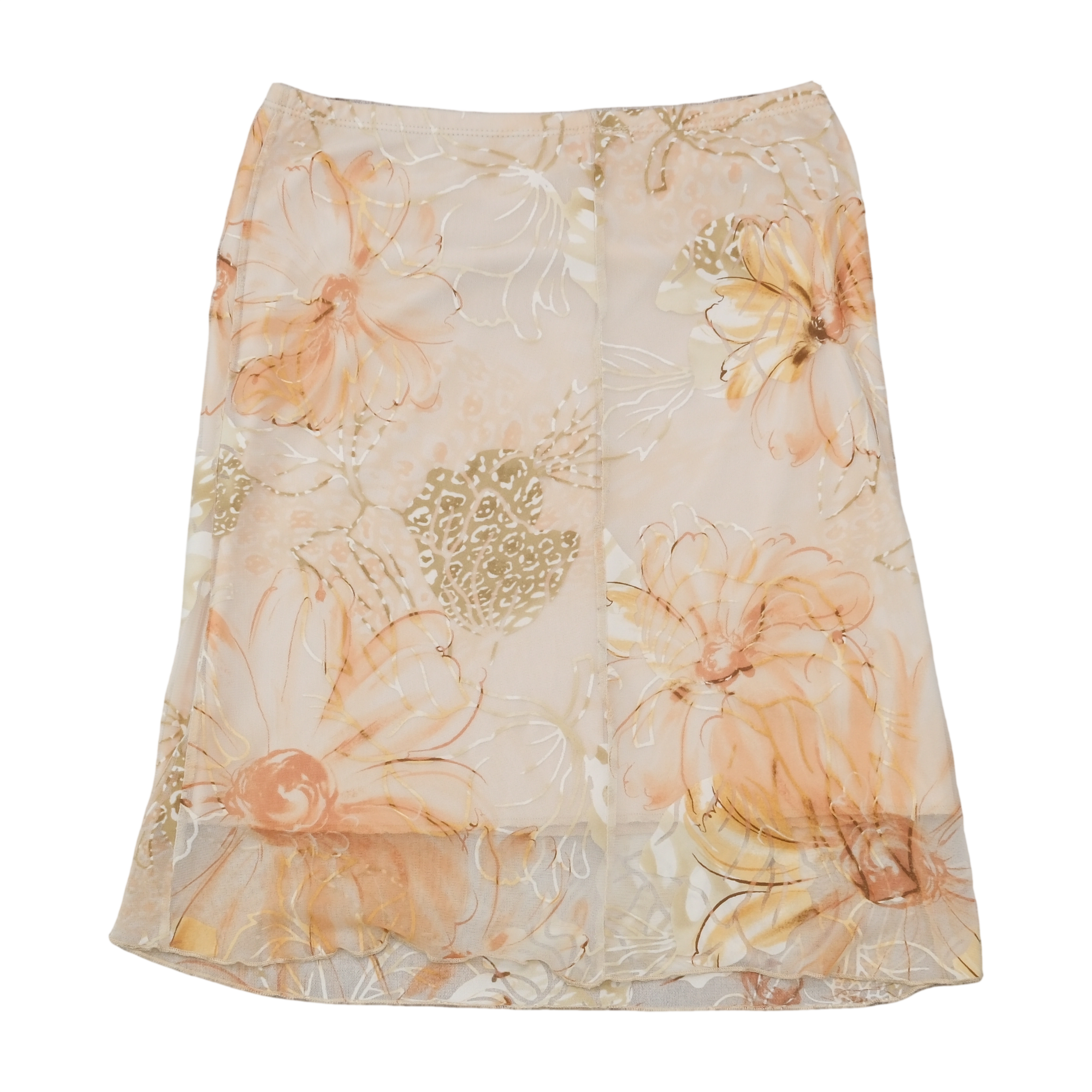 Love Mark U.S.A. Sheer Floral Mesh Skirt