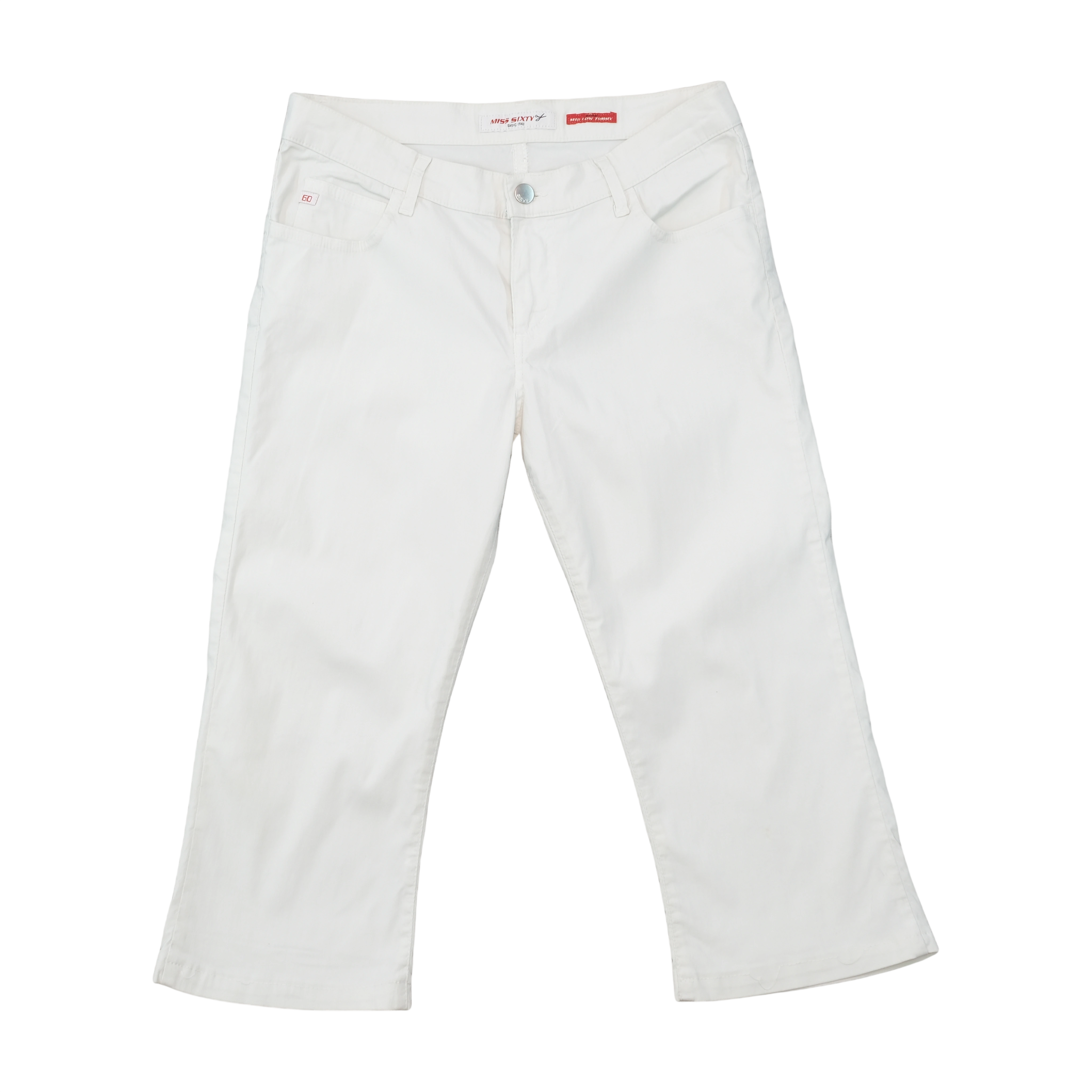 Miss Sixty Low Rise Cropped White Pants