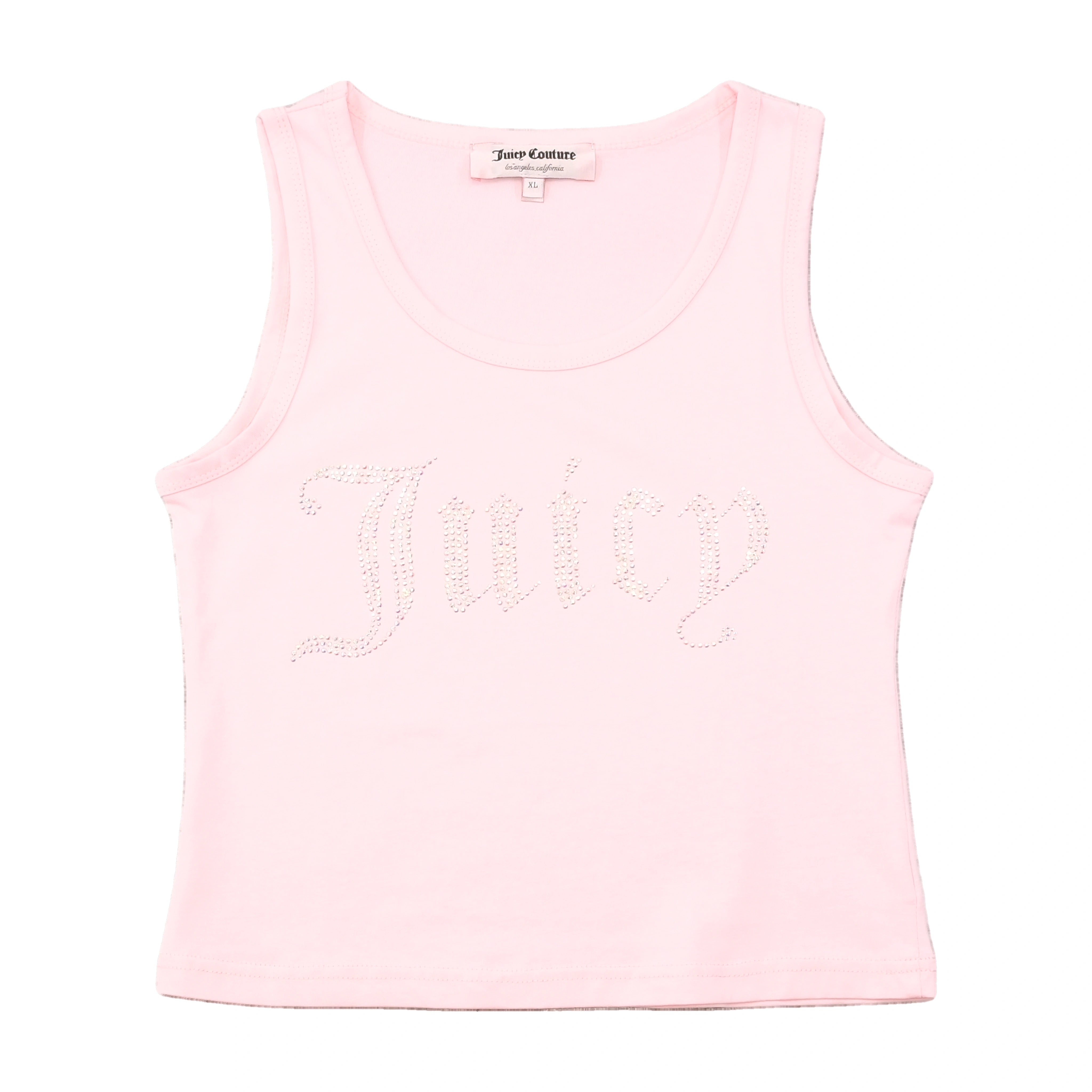 Juicy Couture Rhinestone Logo Pink Cotton Blend Tank Top