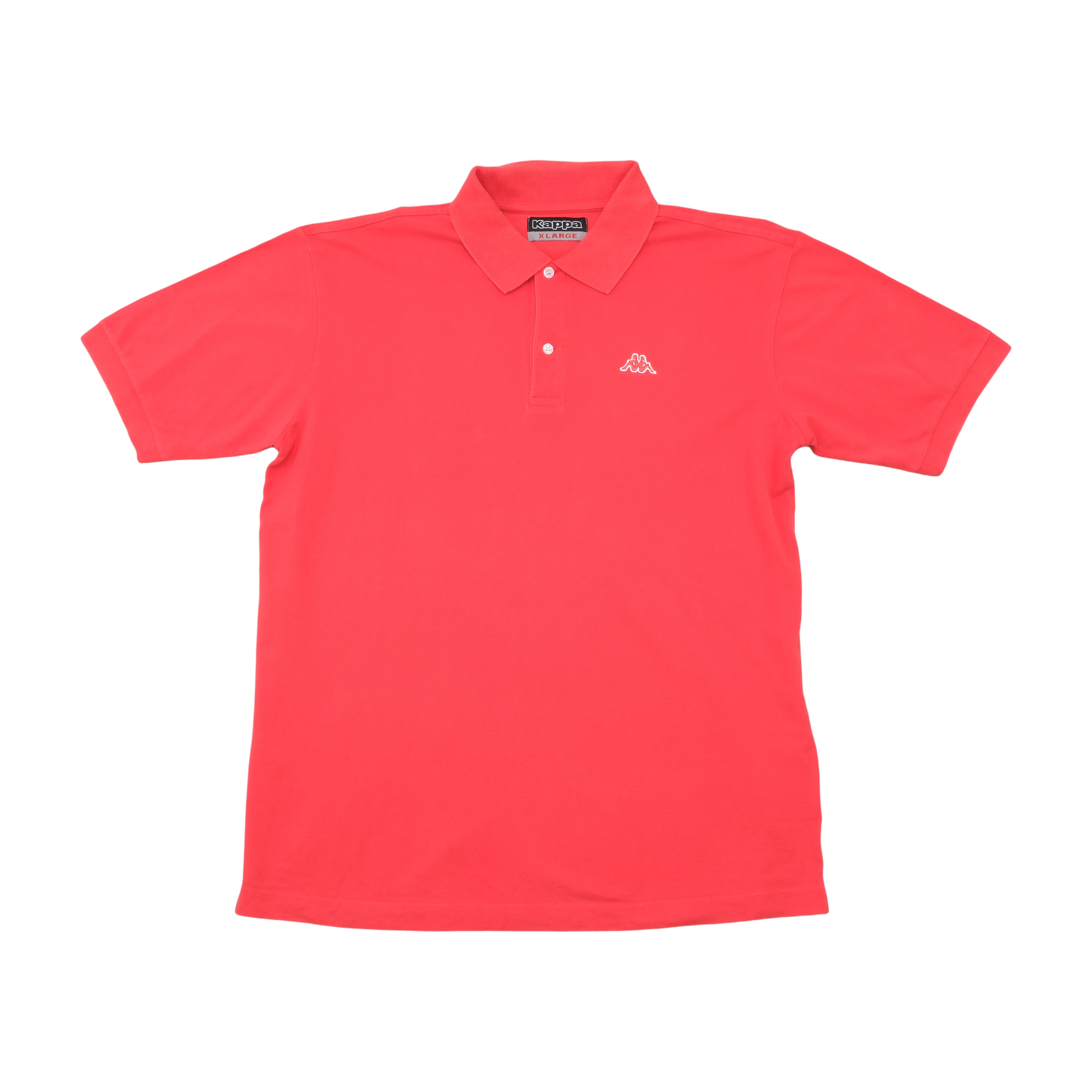 Polo Kappa em piqué de algodão vermelho com logótipo