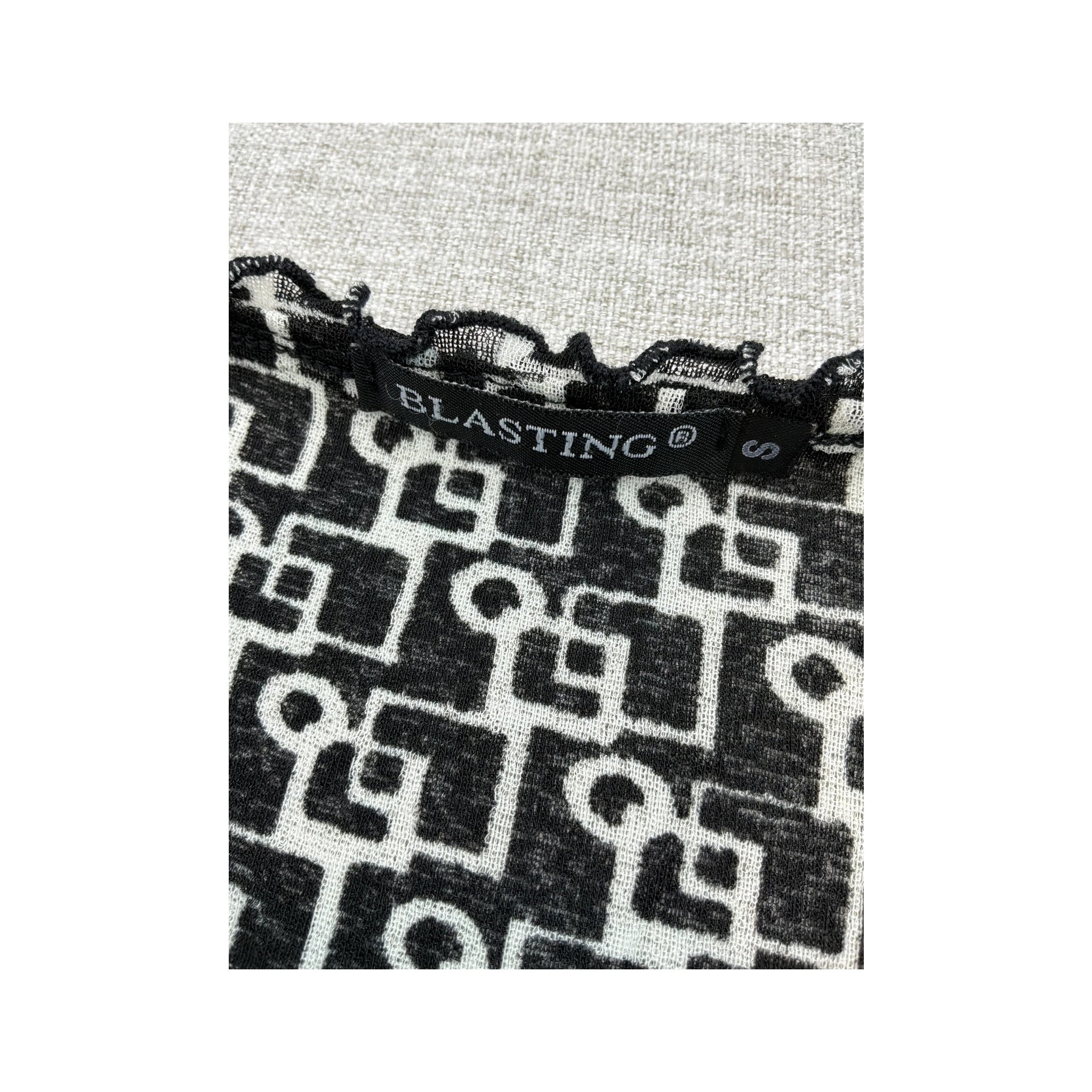 Blasting Black & White Geometric Print Fit-and-Flare Mini Dress