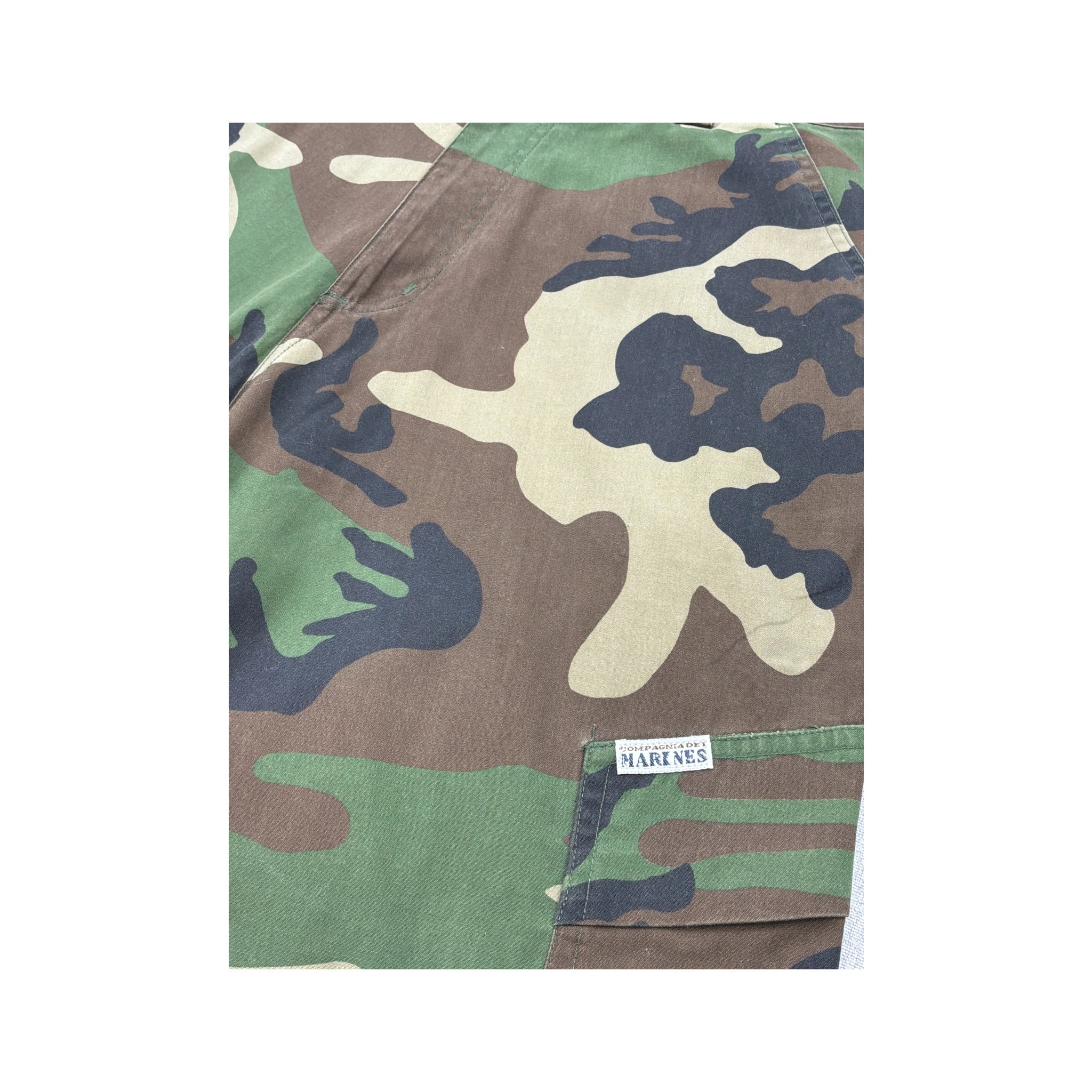 Compagnia dei Marines Woodland Camo Cotton Cargo Shorts