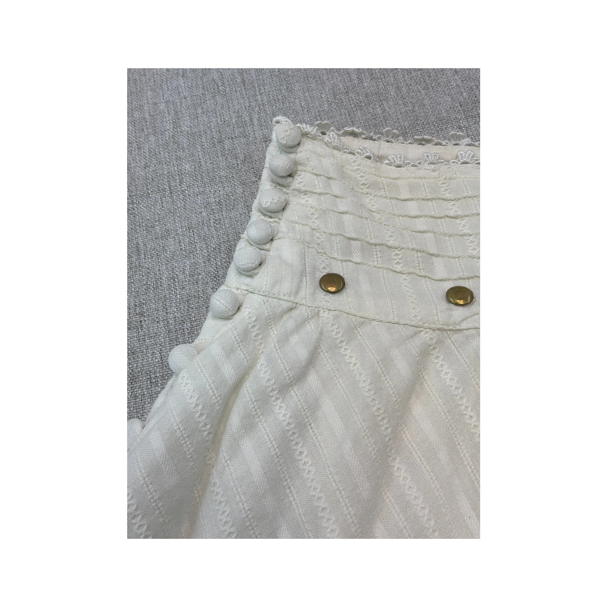 Mini saia Guess Jeans branca Adornada com Ilhós