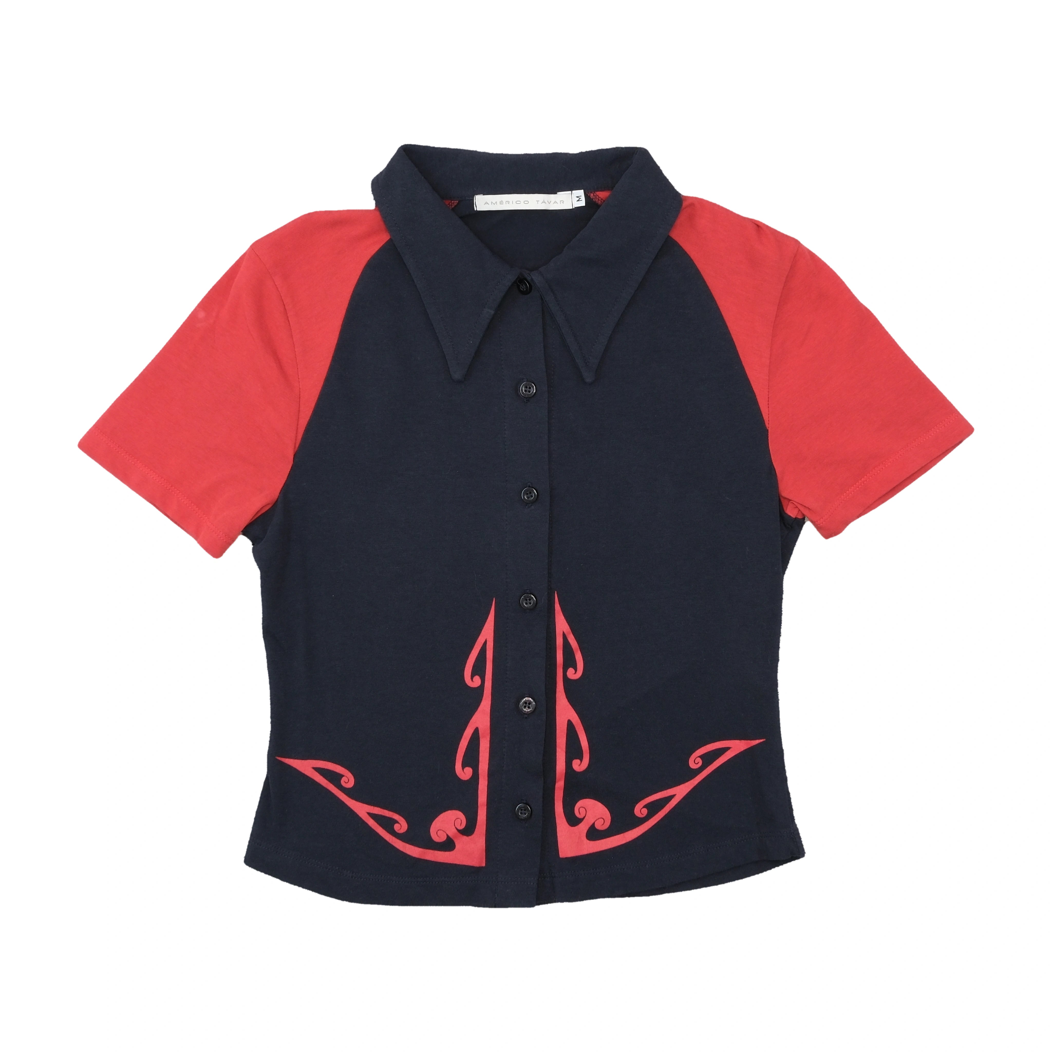 Americo Tavar Colorblock Paisley Print Button Up Shirt