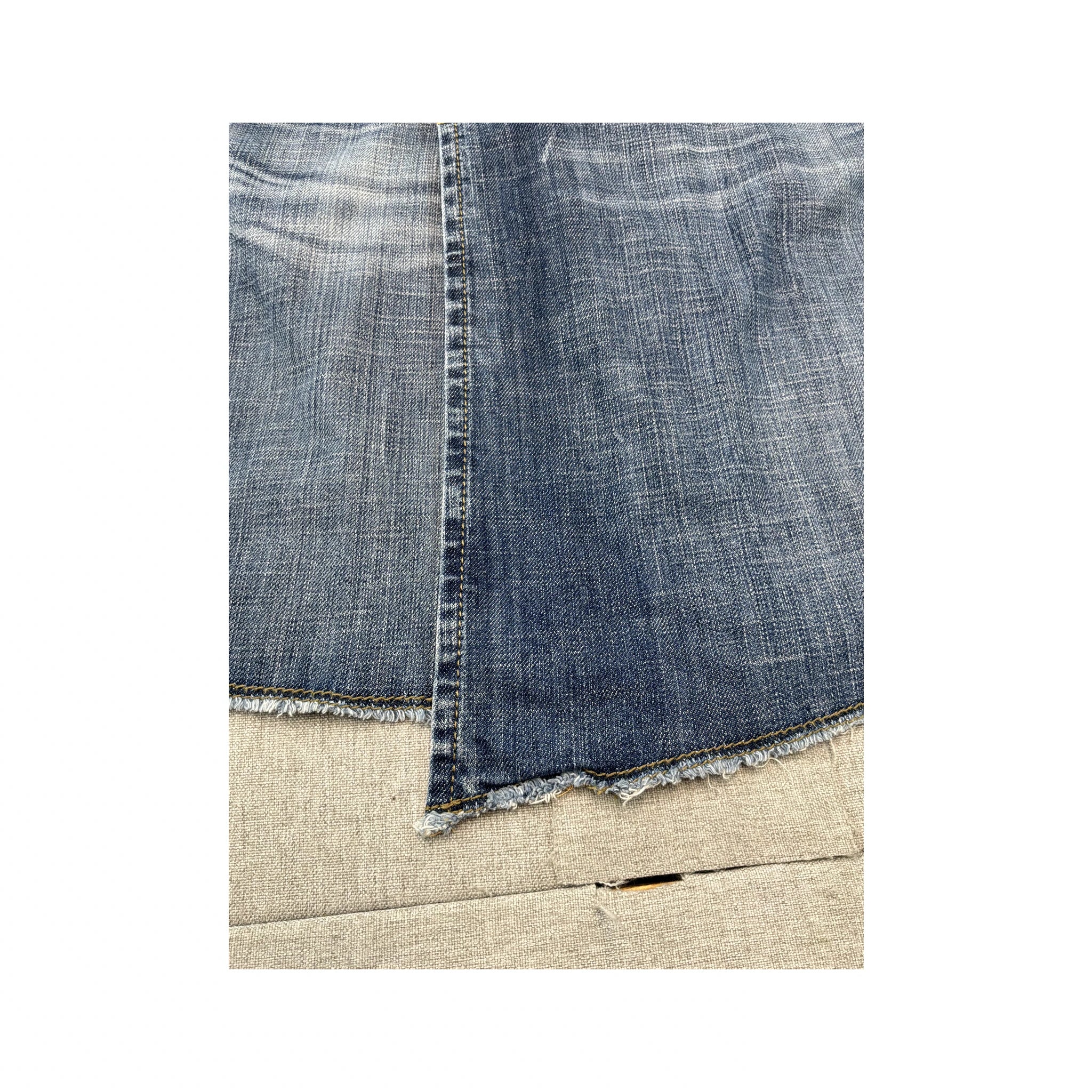 GAS Studded Button Front Denim Mini Skirt