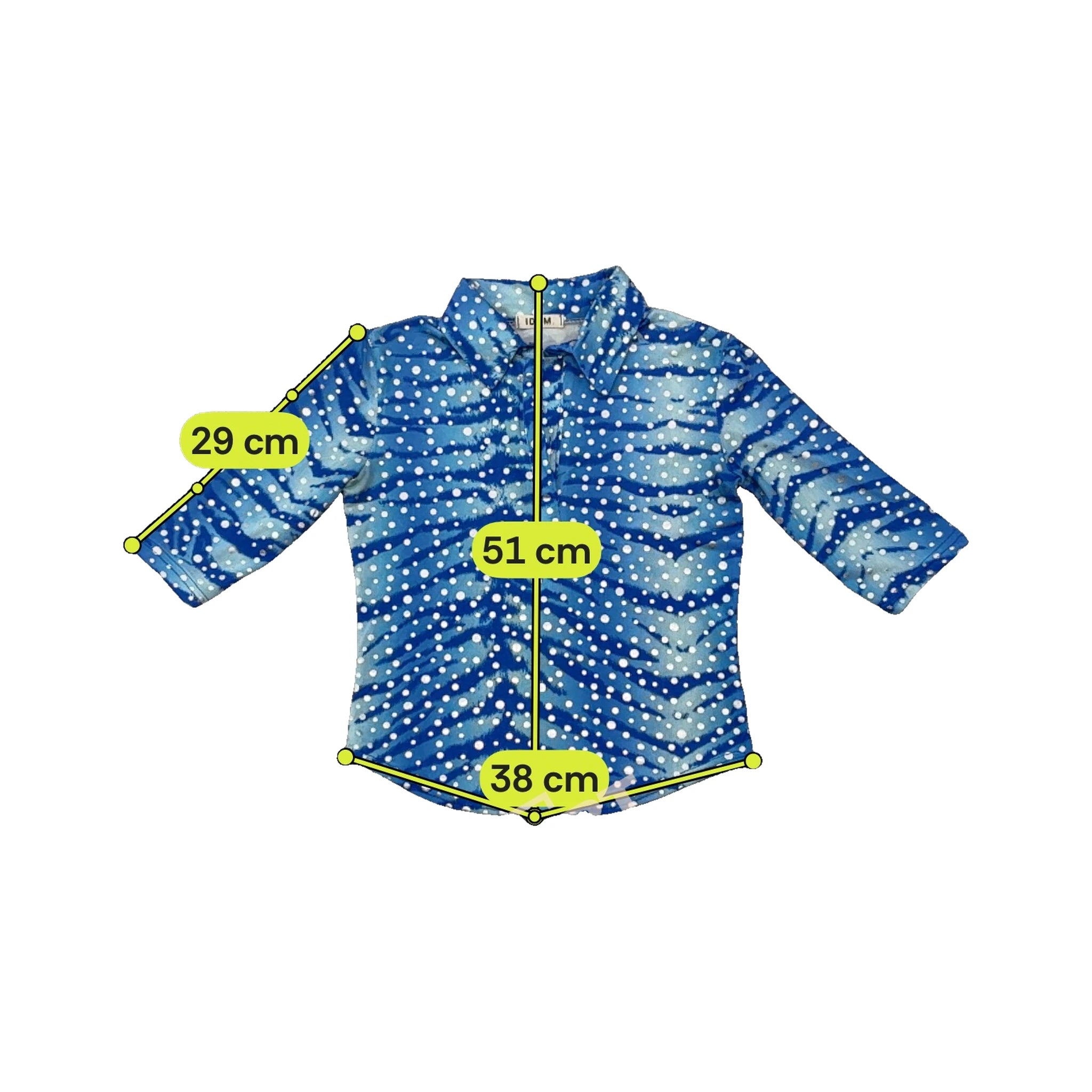 ID.IM Blue Polka Dot Abstract Print Silk Shirt