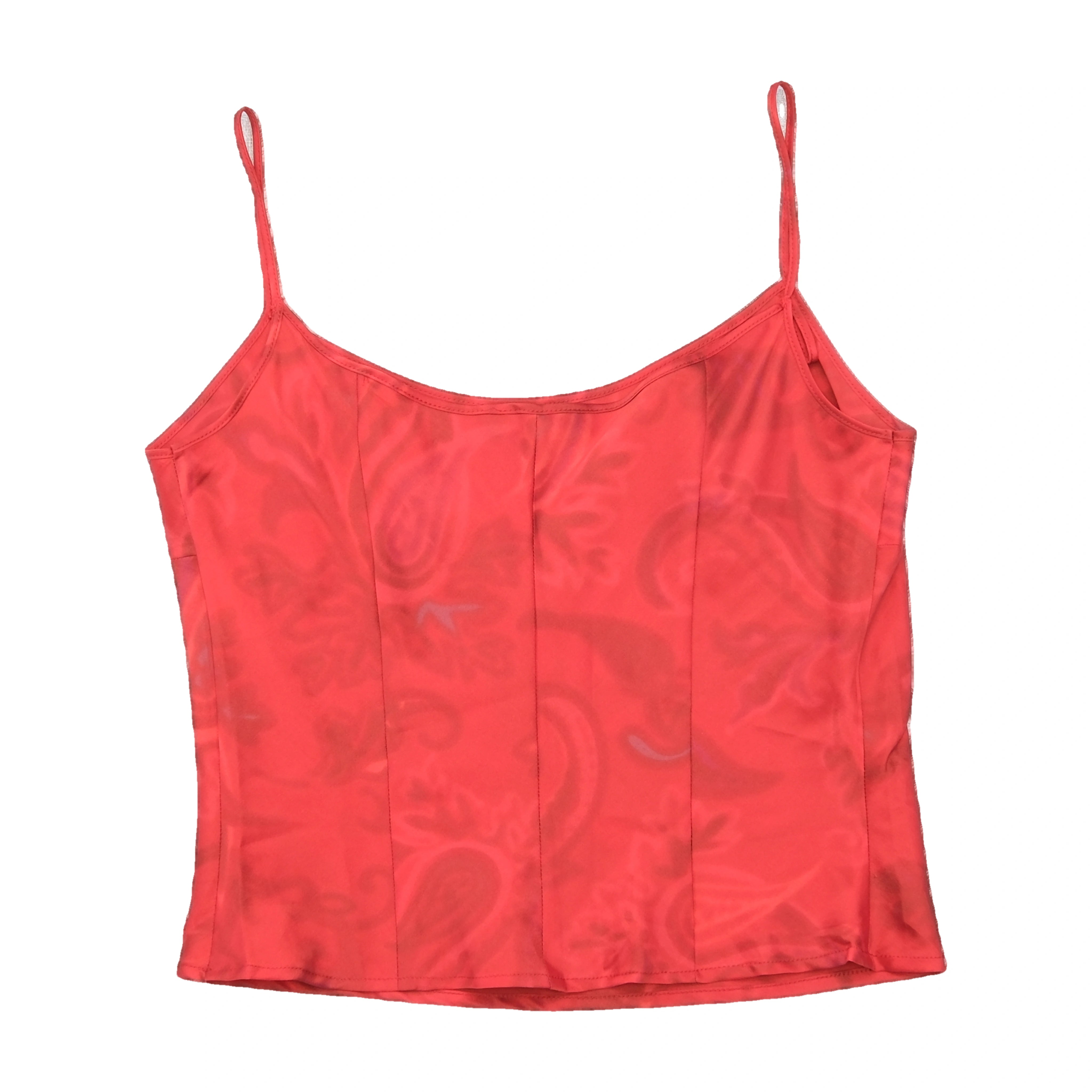 Echo Blu Italy Floral Burnout Silk Tank Top