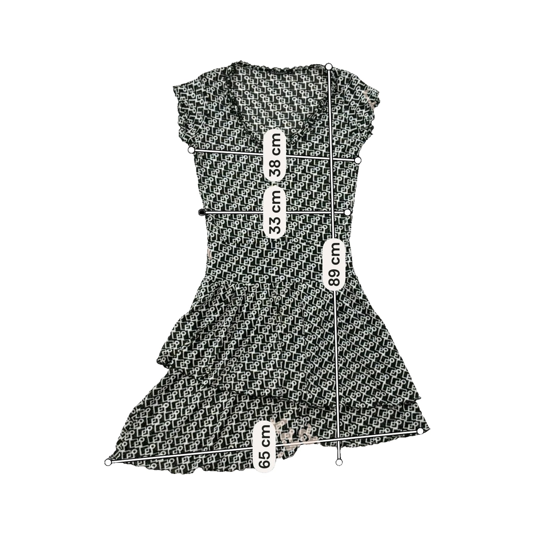 Blasting Black & White Geometric Print Fit-and-Flare Mini Dress