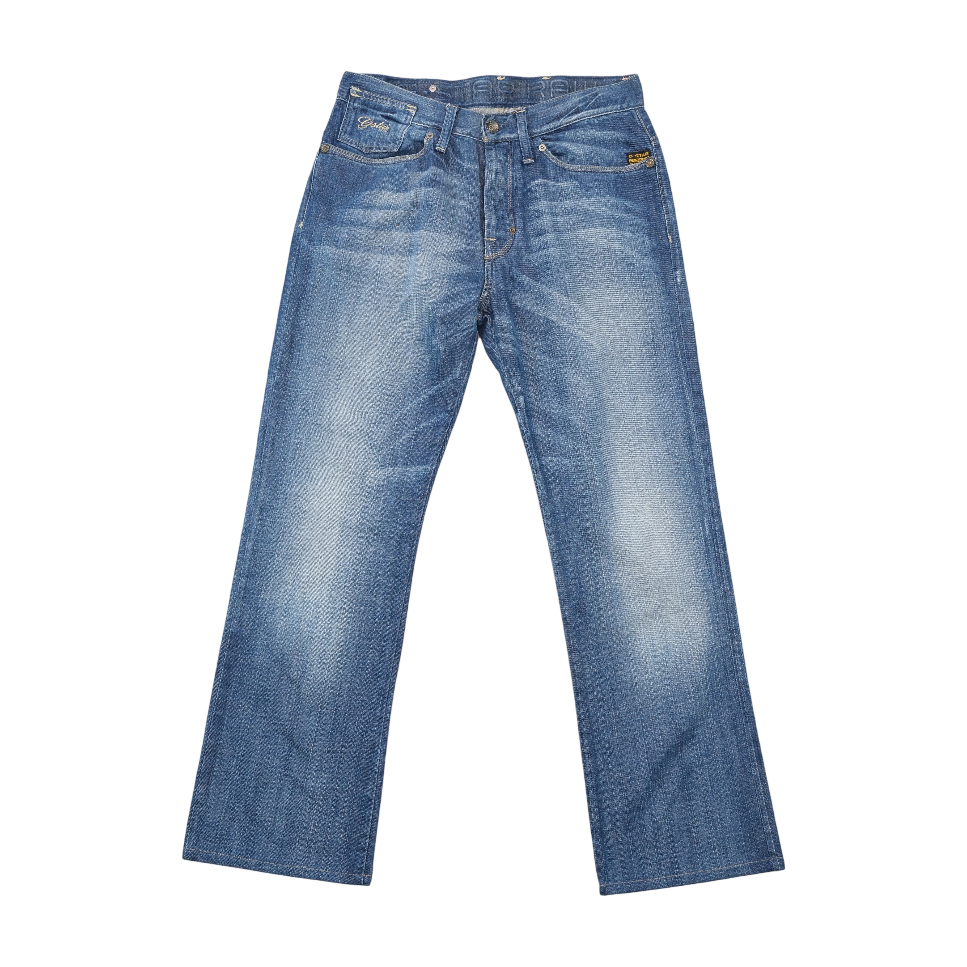 G-Star Faded Straight Leg Cotton Jeans