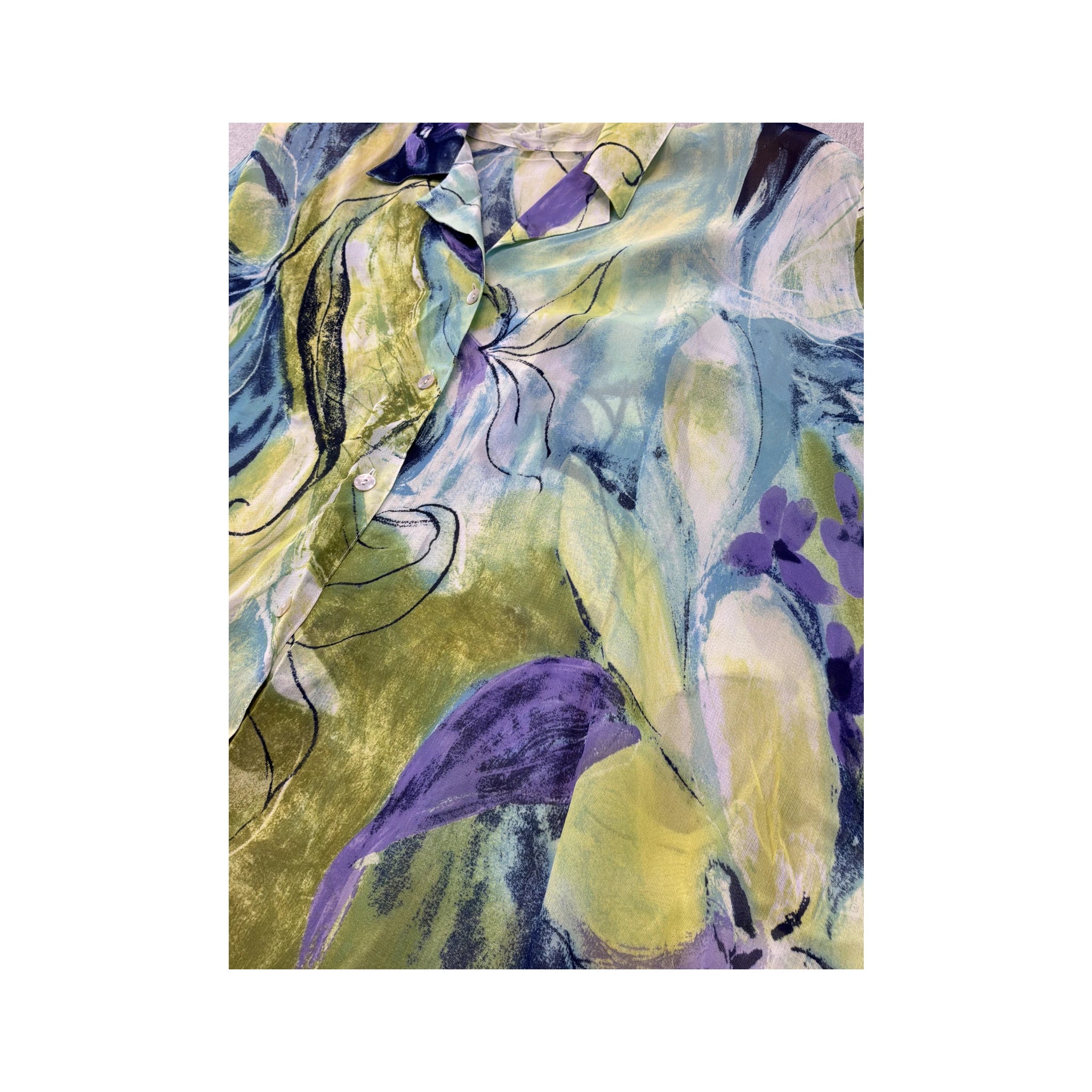 Multicolor Floral Print Button-Up Shirt