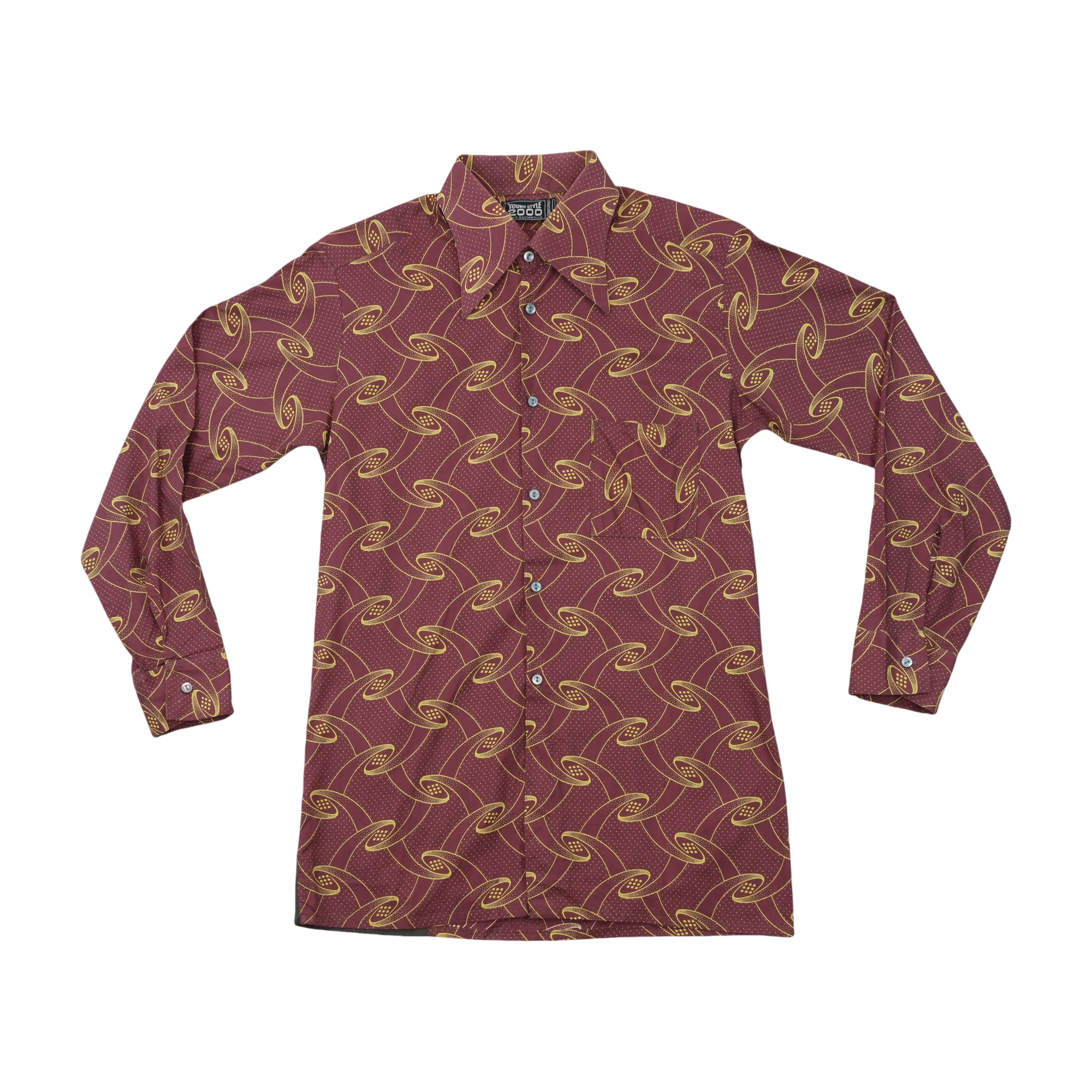 Young Style 2000 Abstract Chain Print Button-Up Shirt