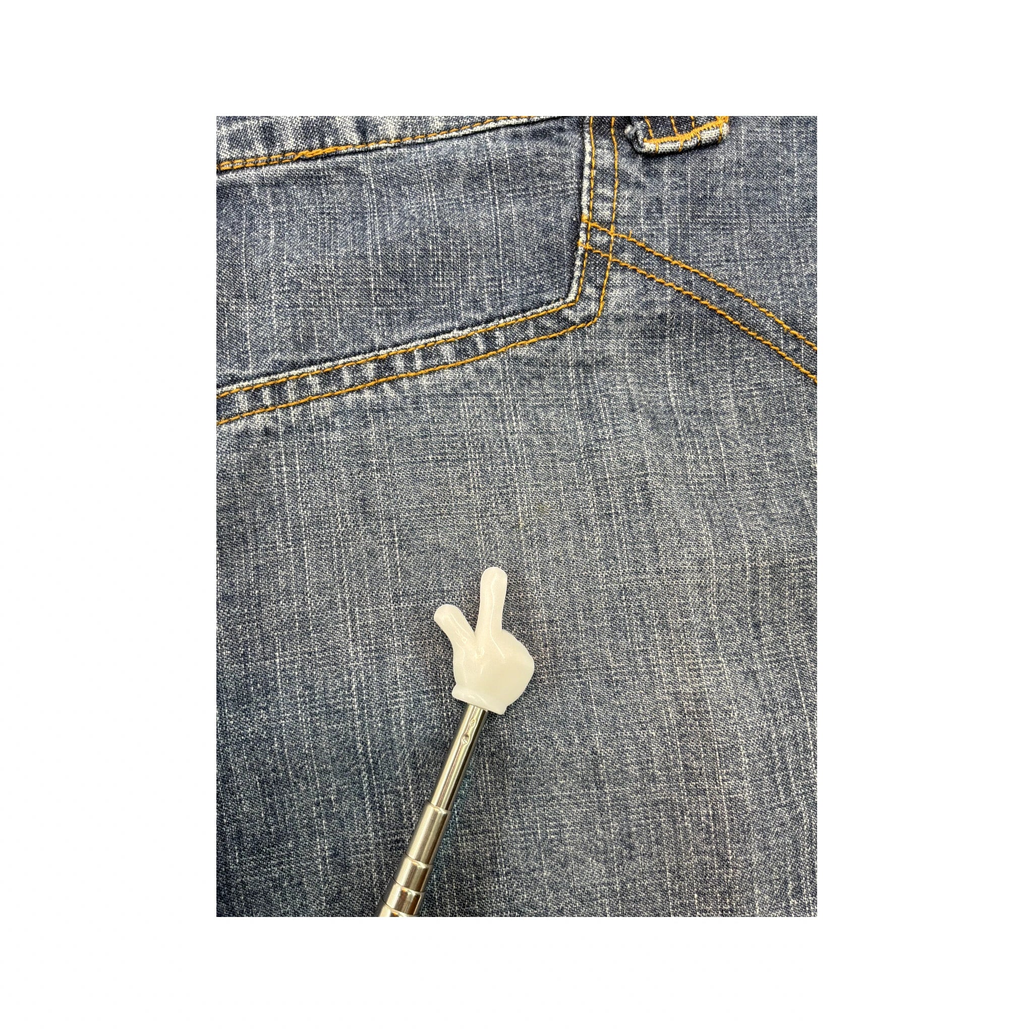 Fishbone Studded Denim Mini Skirt