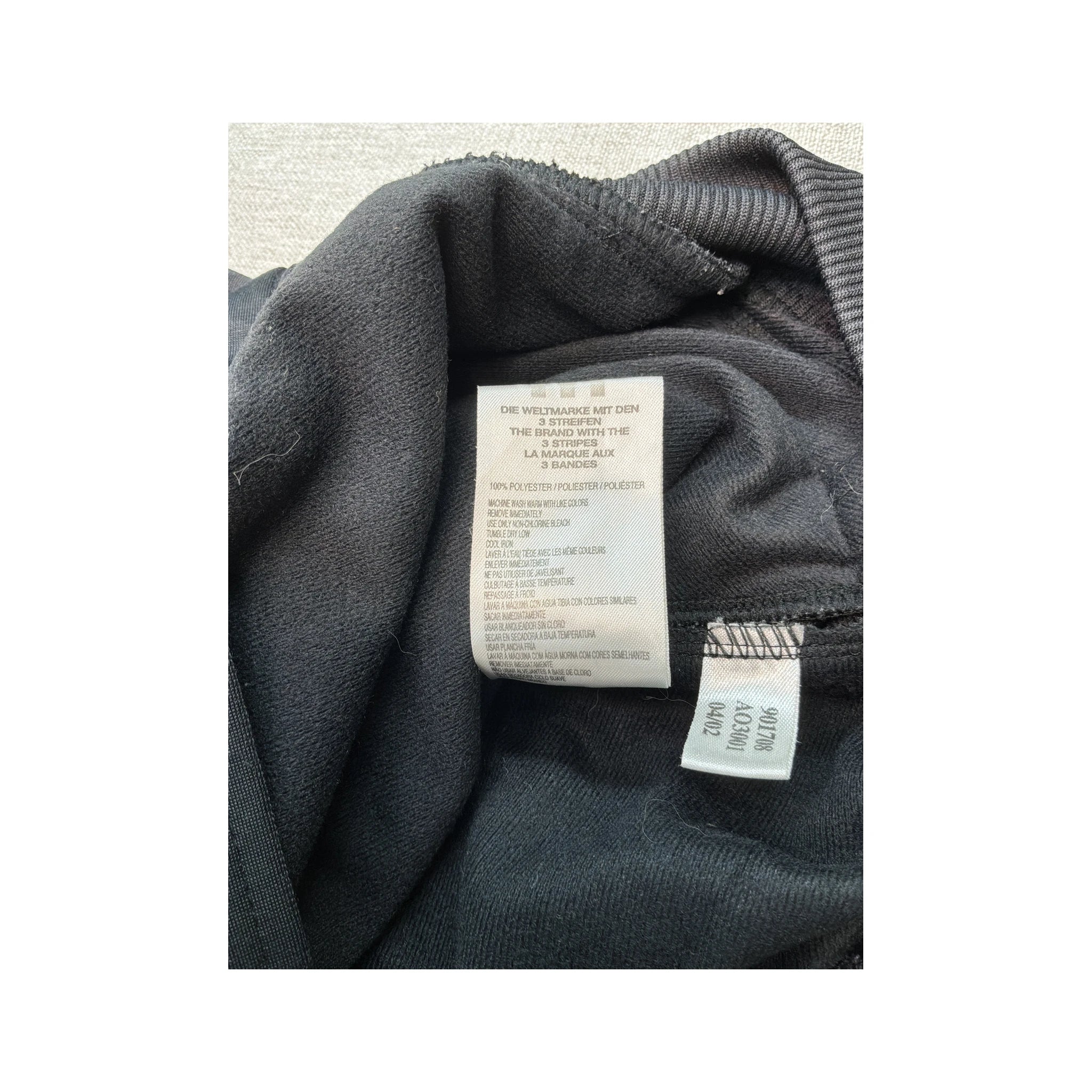 adidas Black Logo Piped Track Jacket (lavagem?)