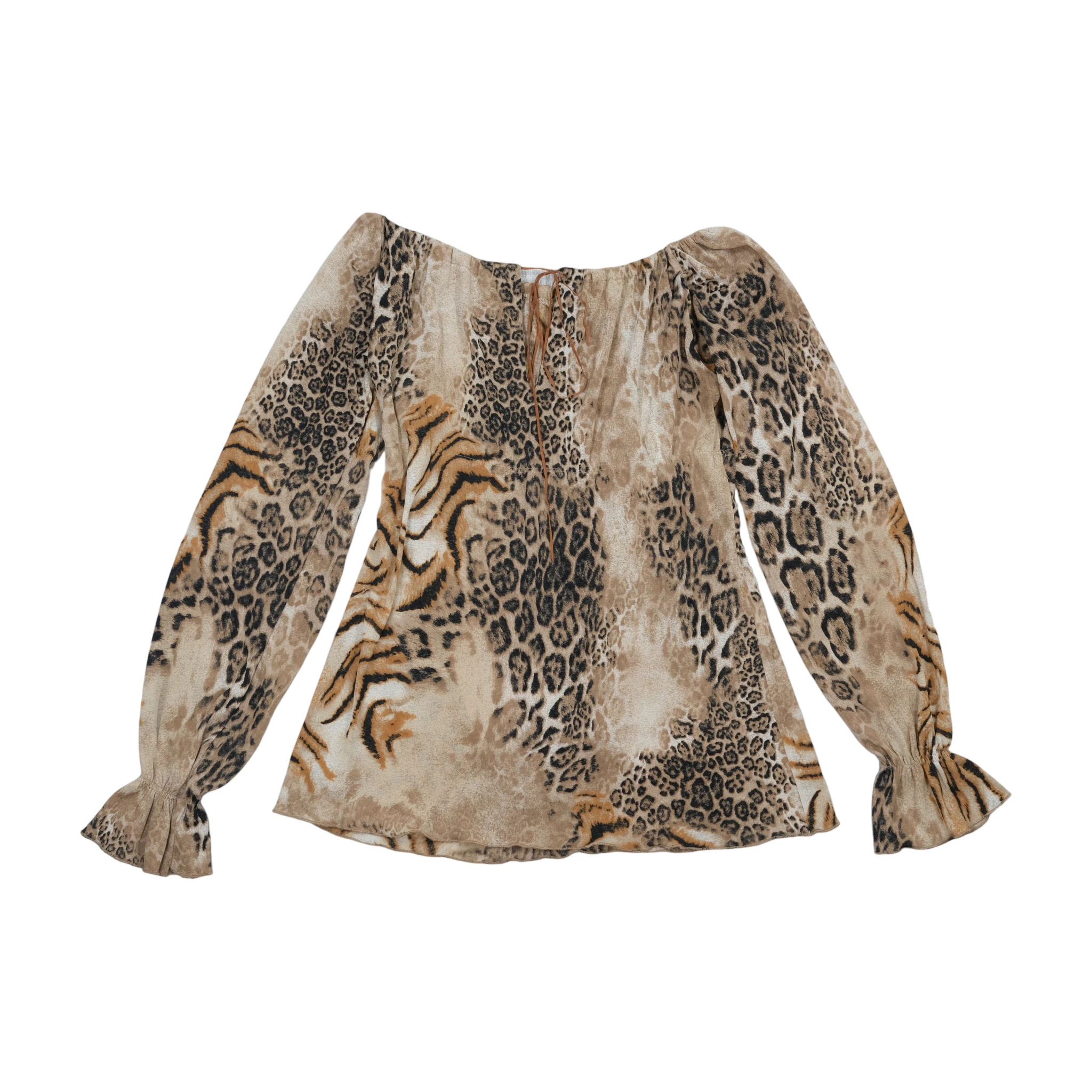 Beige Animal Print Blouse