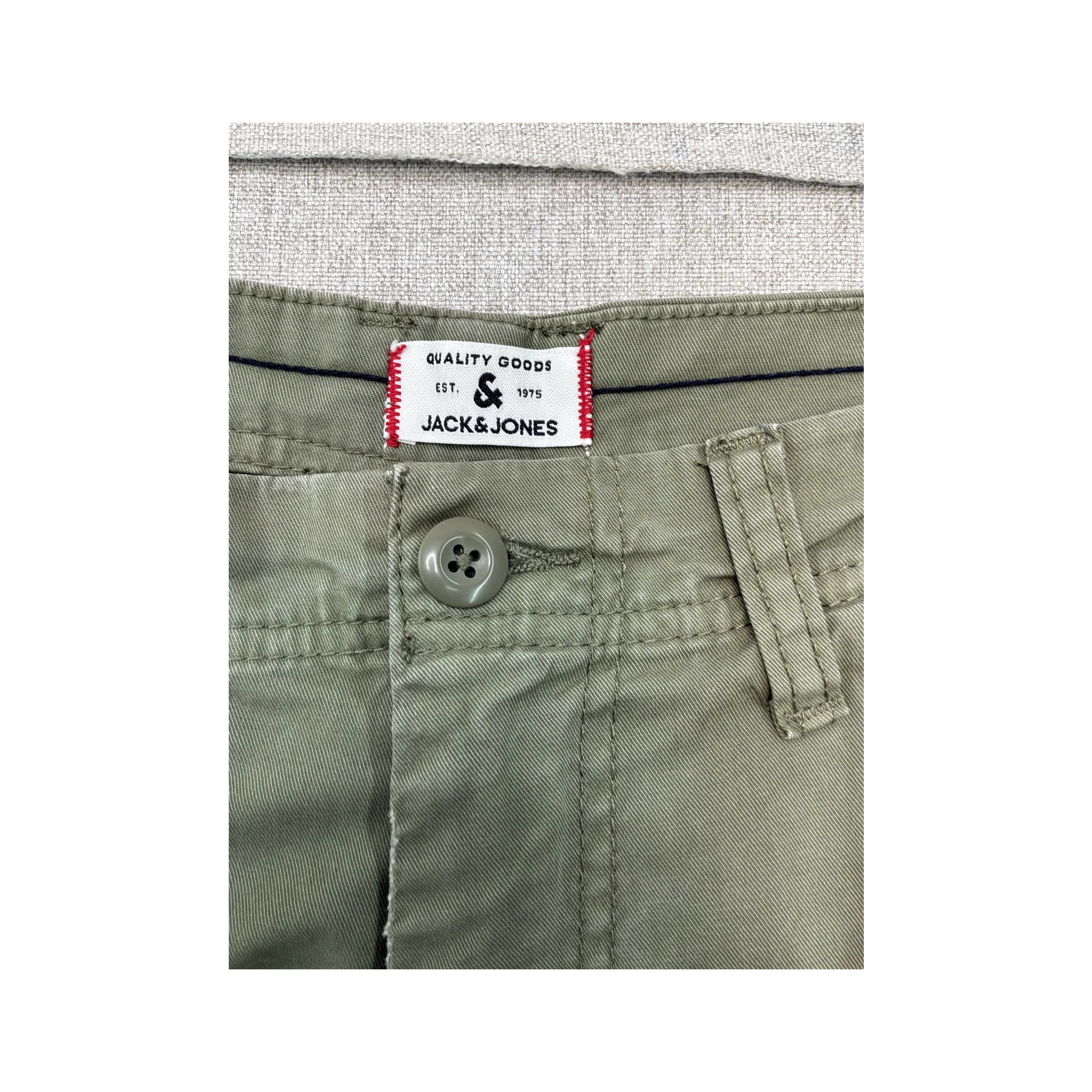 Jack & Jones Olive Green Cotton Cargo Shorts