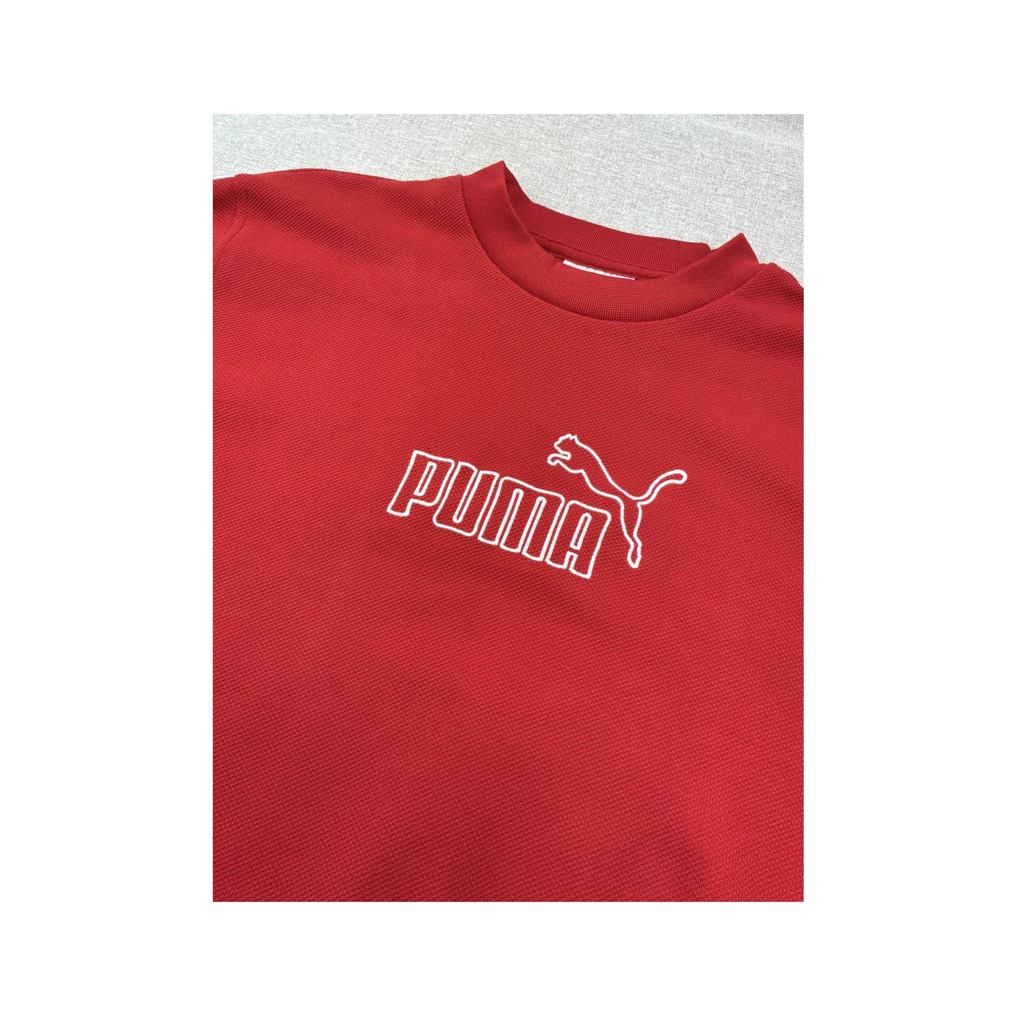 Puma Vintage Red Embroidered Logo Crewneck Sweater