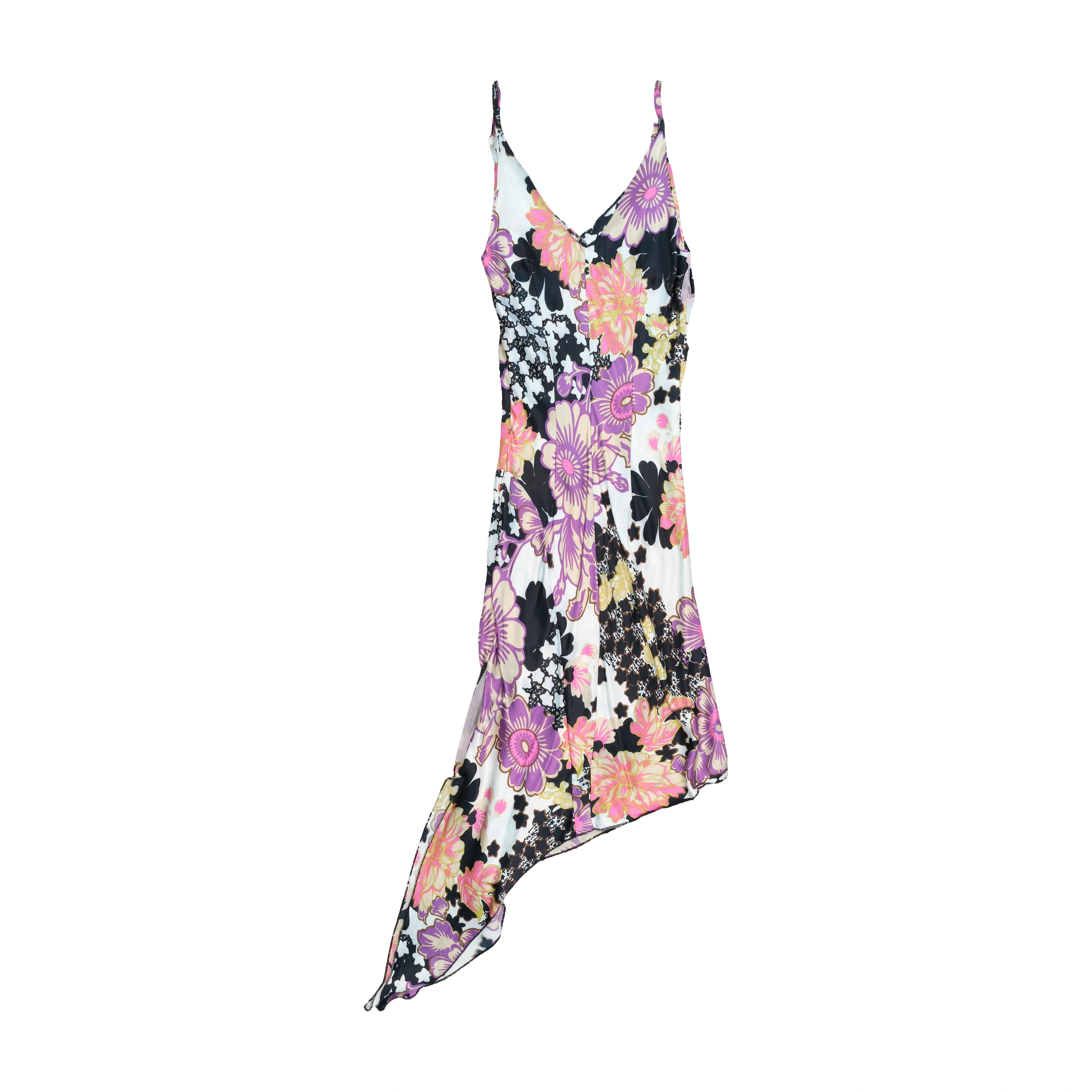 Einstein Floral Print Satin Slip Dress