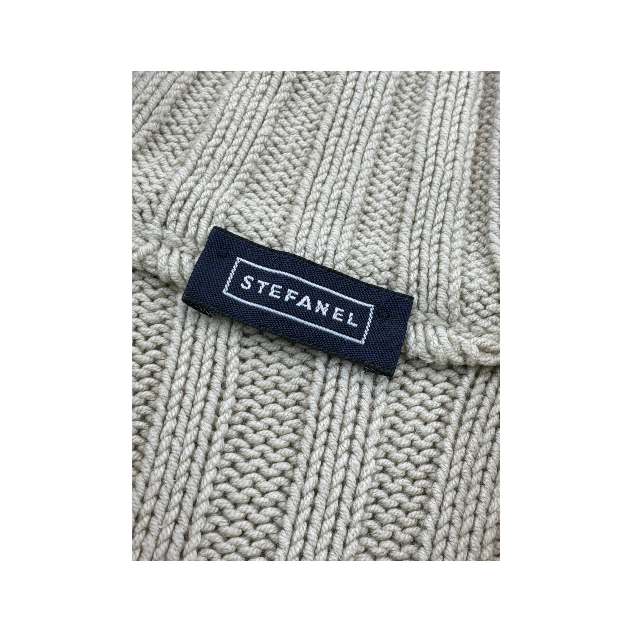 Colete de malha Canelada Stefanel com Meia gola e Fecho