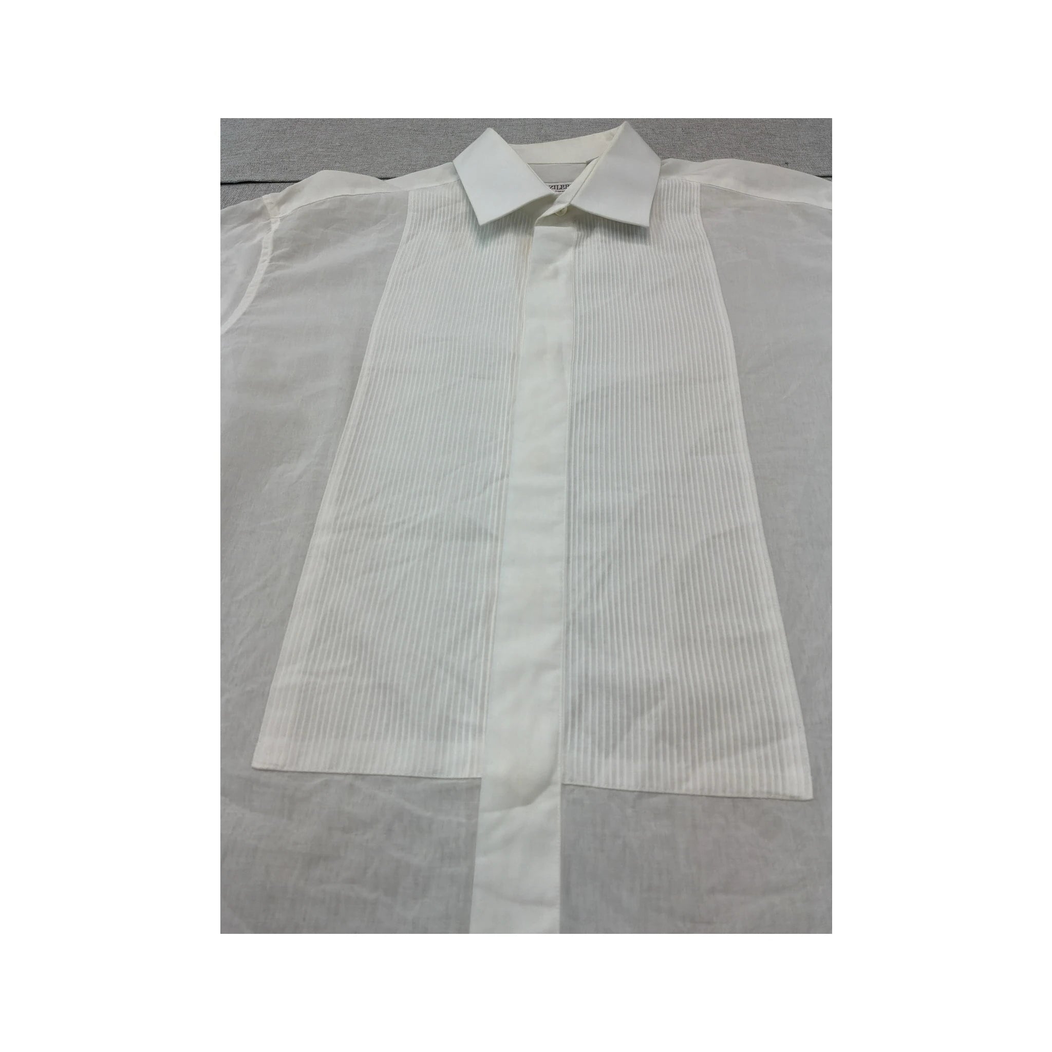 Camisa de Vestir Pal Zileri Transparente com Peito Plissado