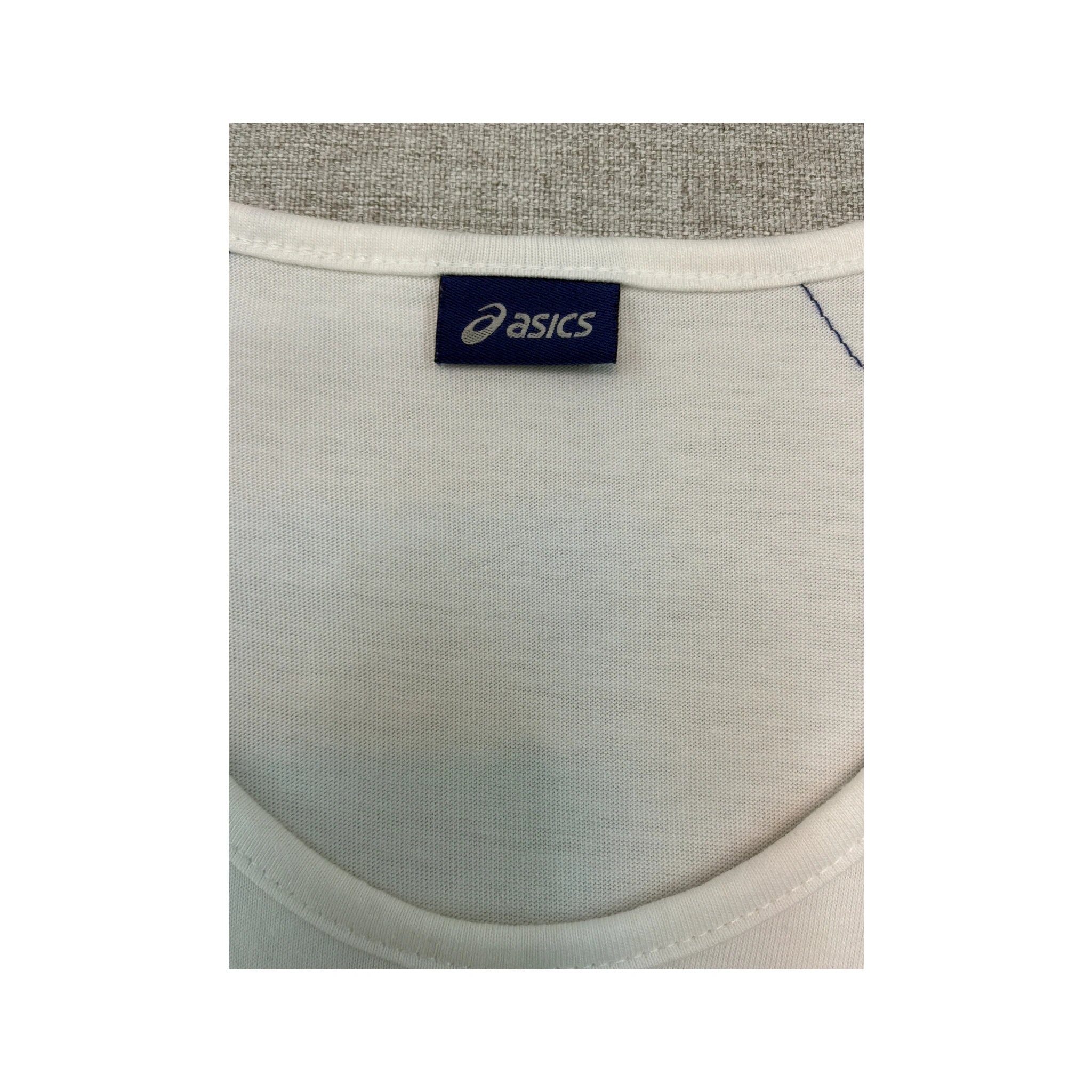 Asics Vintage White Contrast Stitch Athletic Tank Top