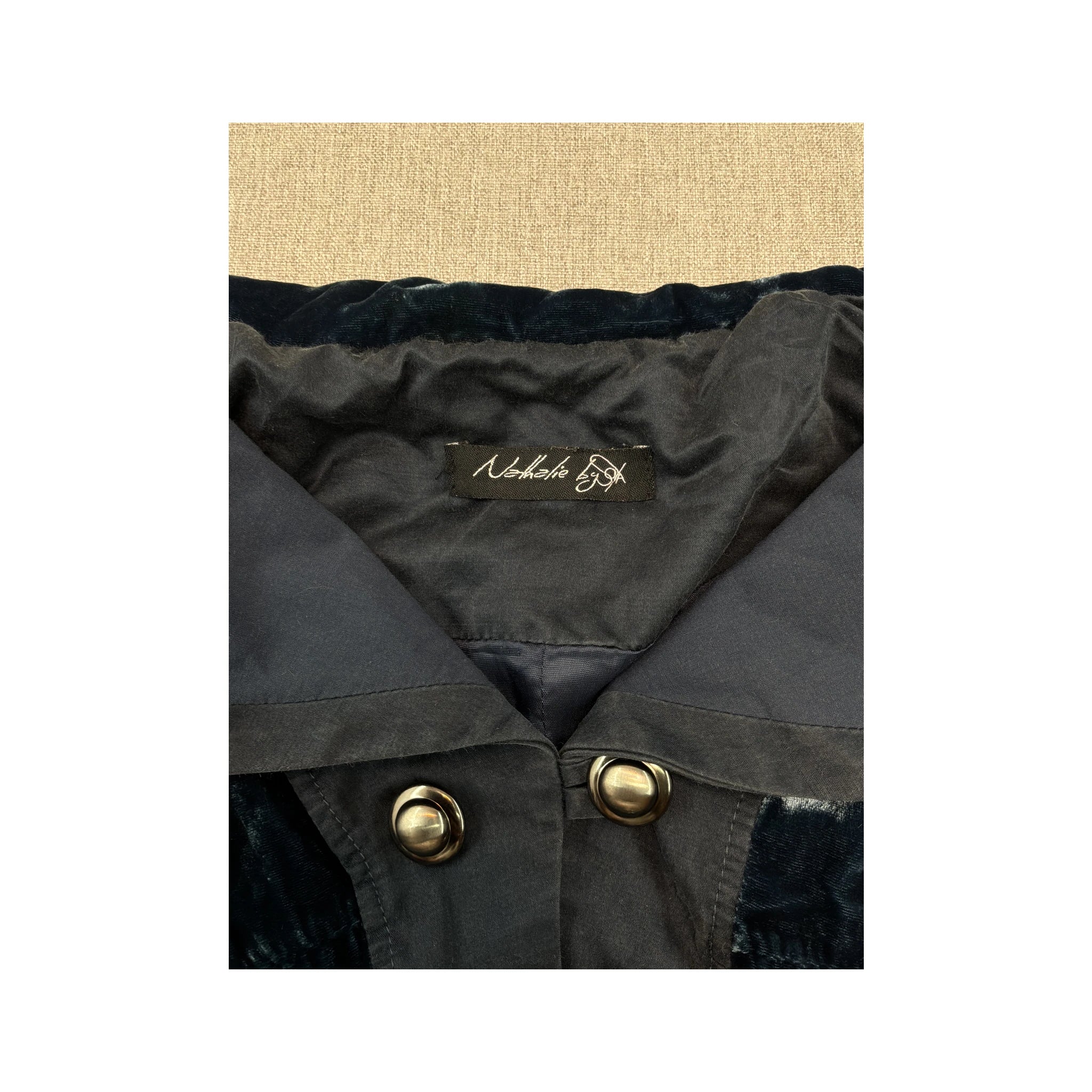 Nelles Vintage Velour Button-Up Ruffled Jacket