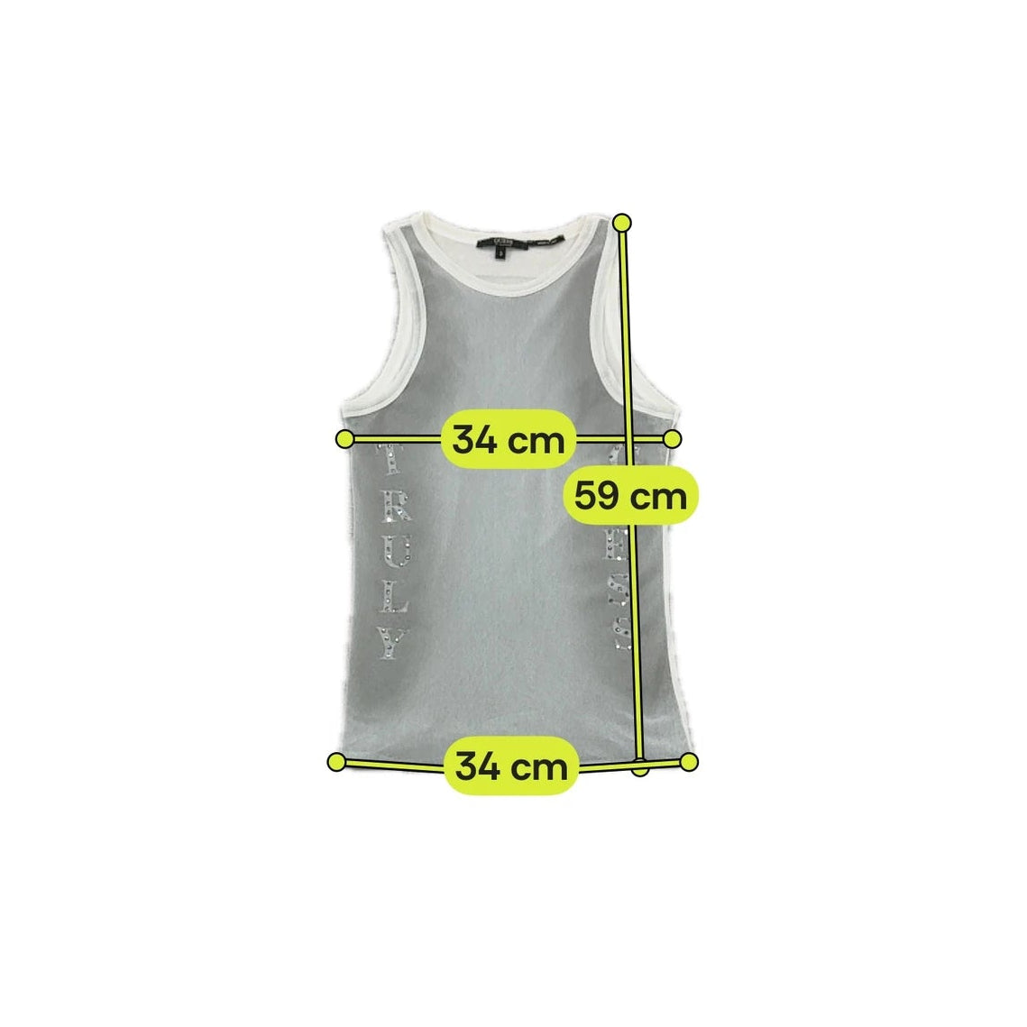 Guess by Marciano Rhinestone Logo Mesh Tank Top