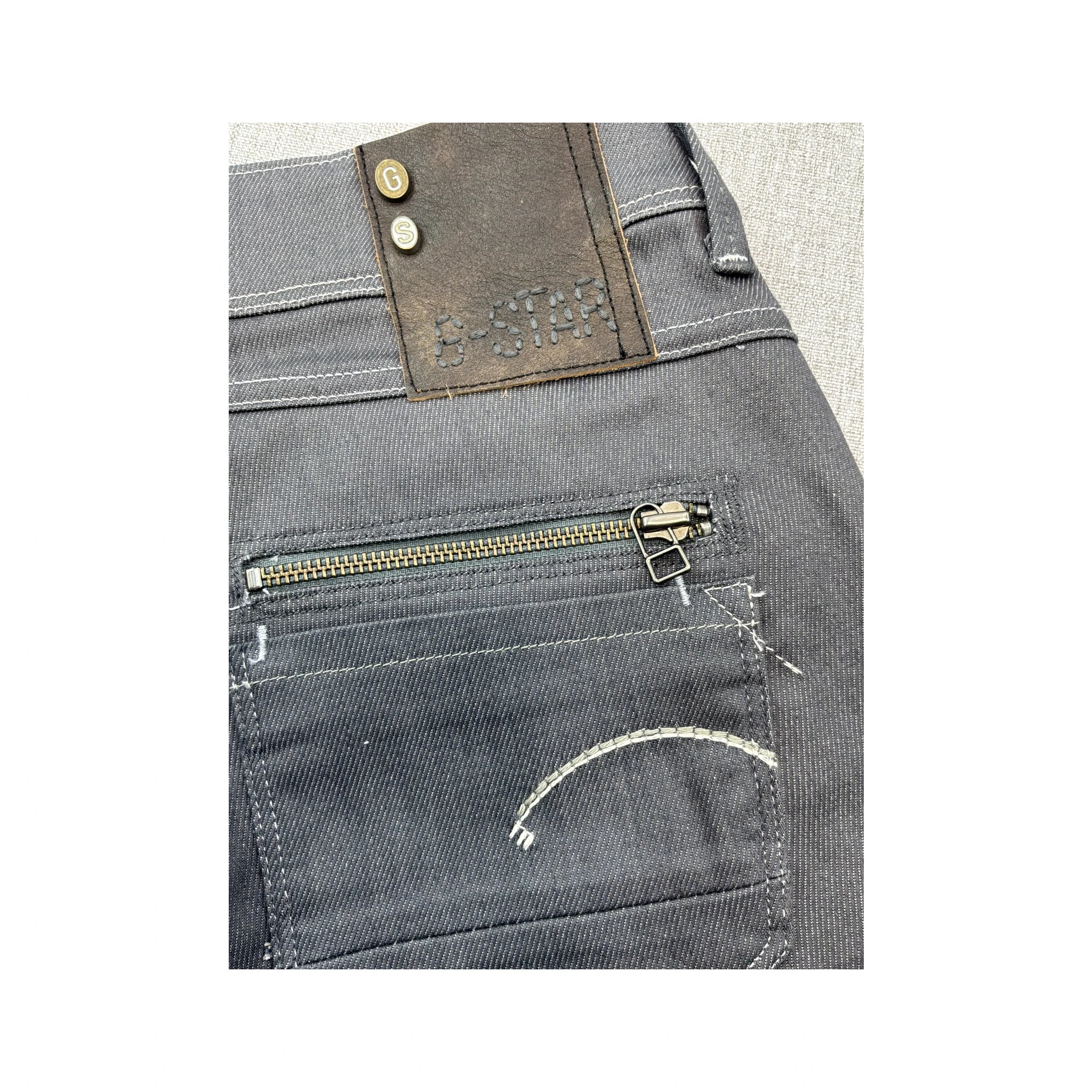 G-Star RAW Grey Articulated Knee Zipper Pocket Jeans