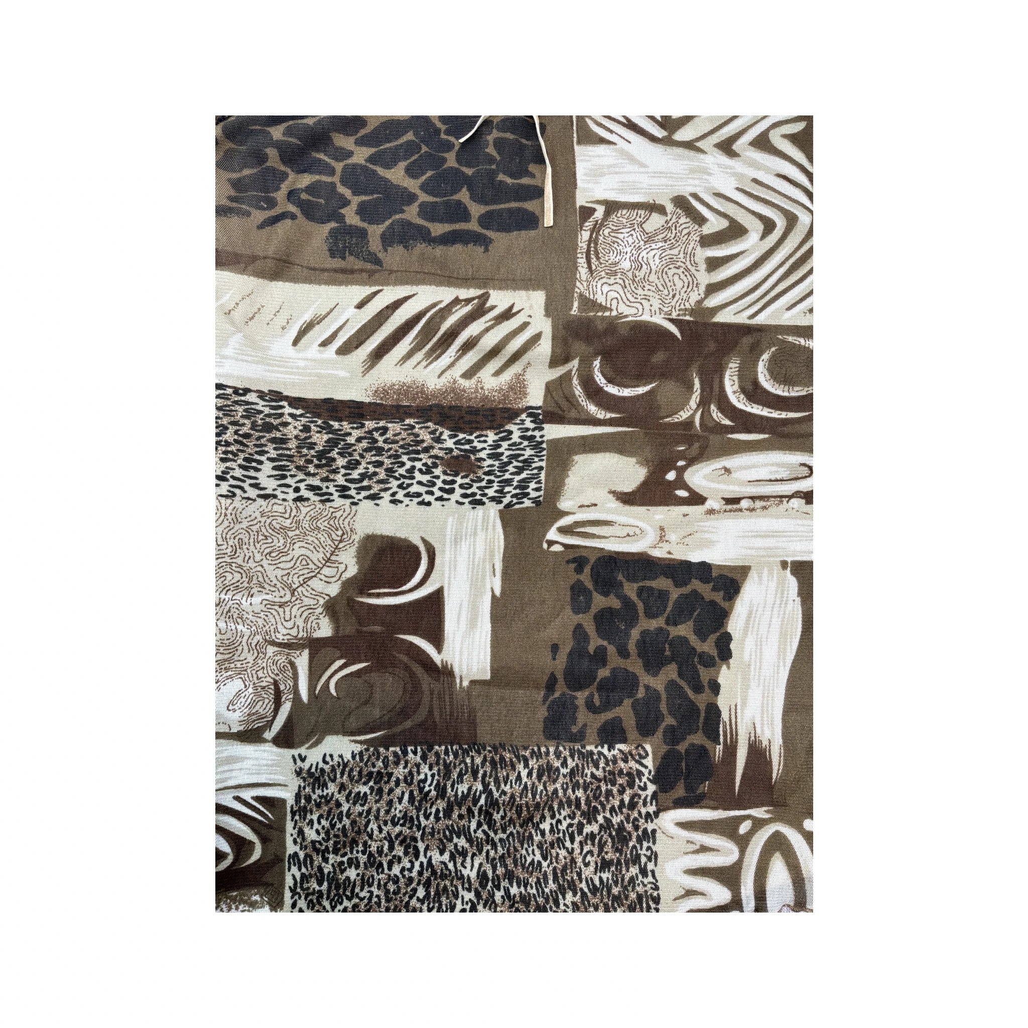 X-Mail Abstract Animal Print Lace-Up Mesh Blouse (Repriced)