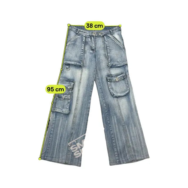 JAX Faded Wide Leg Cargo Jeans (repriced)