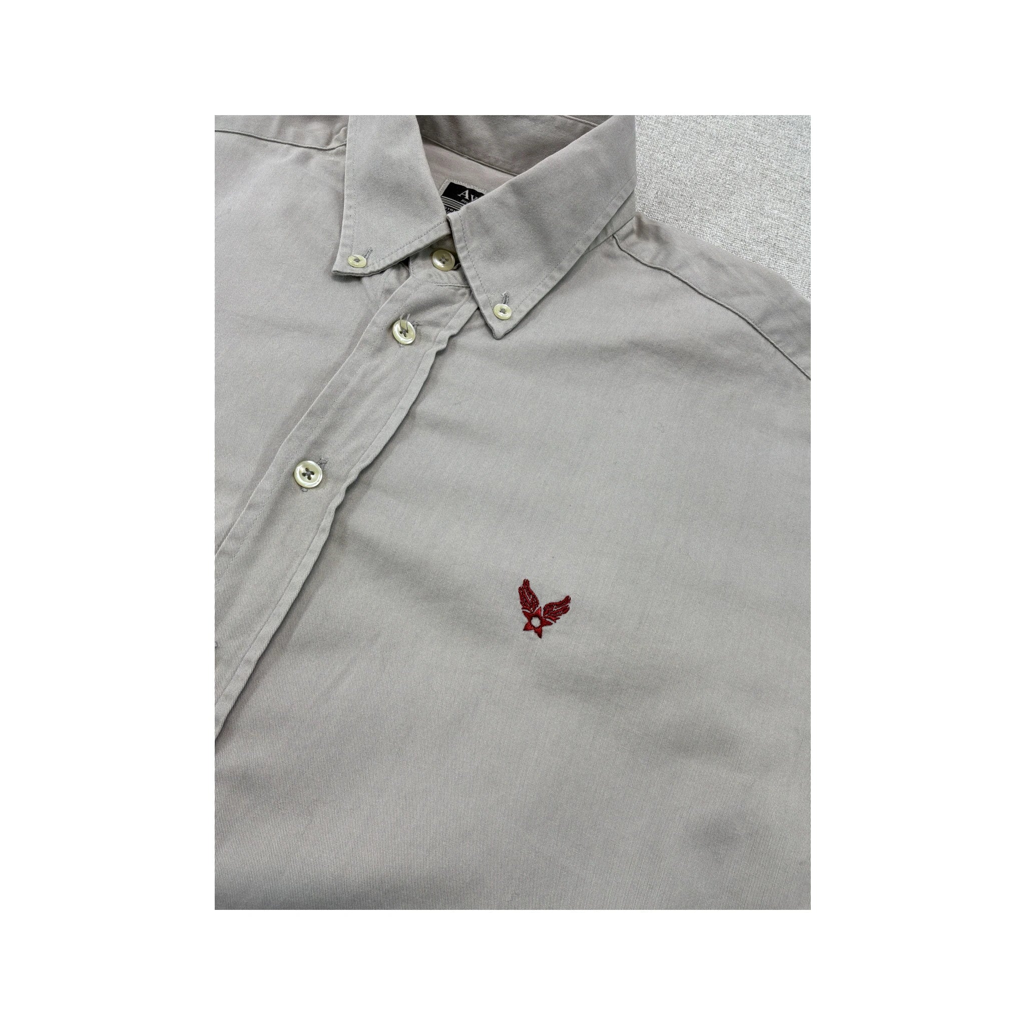 Avirex Light Gray Cotton Button-Down Shirt