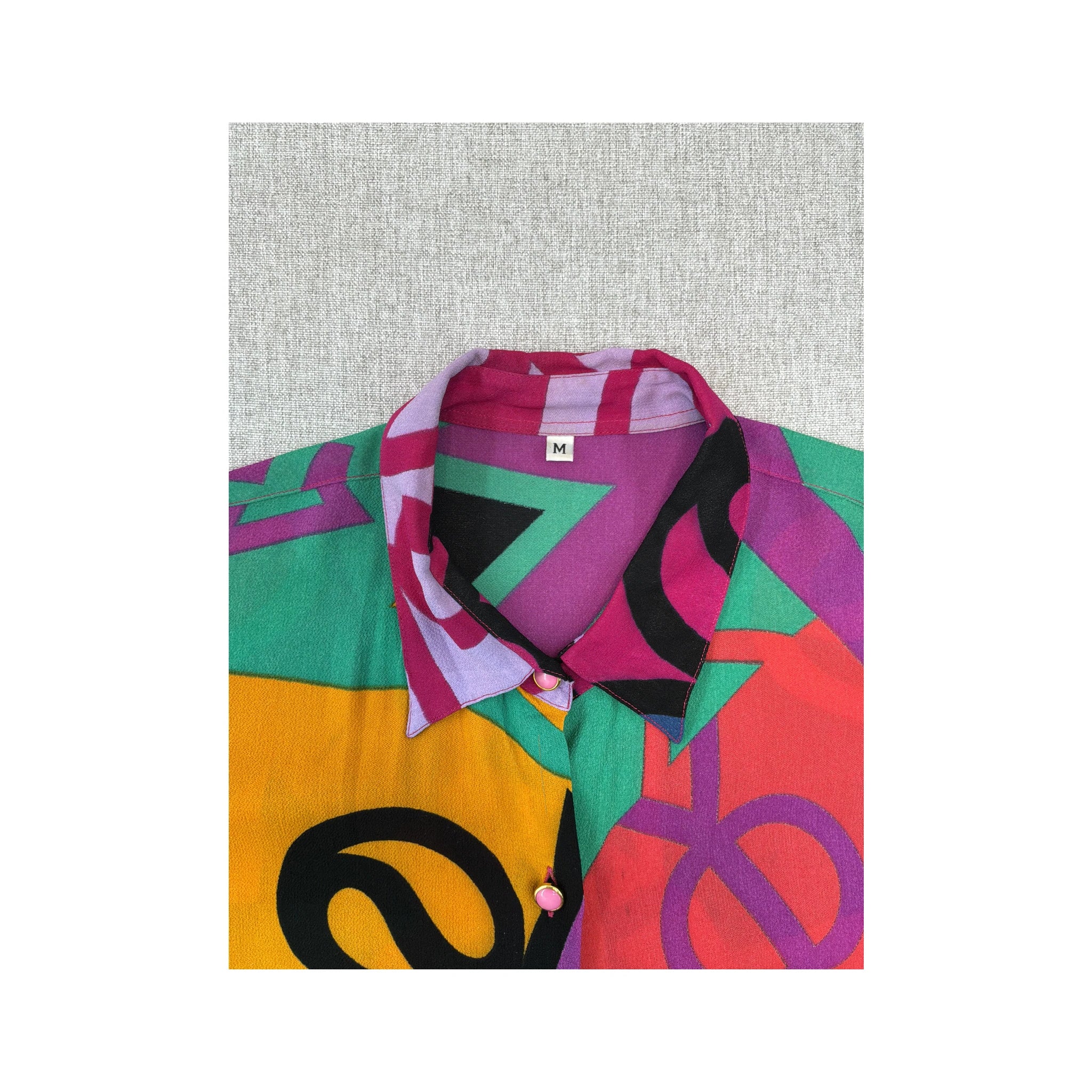Abstract Print Button Up Shirt