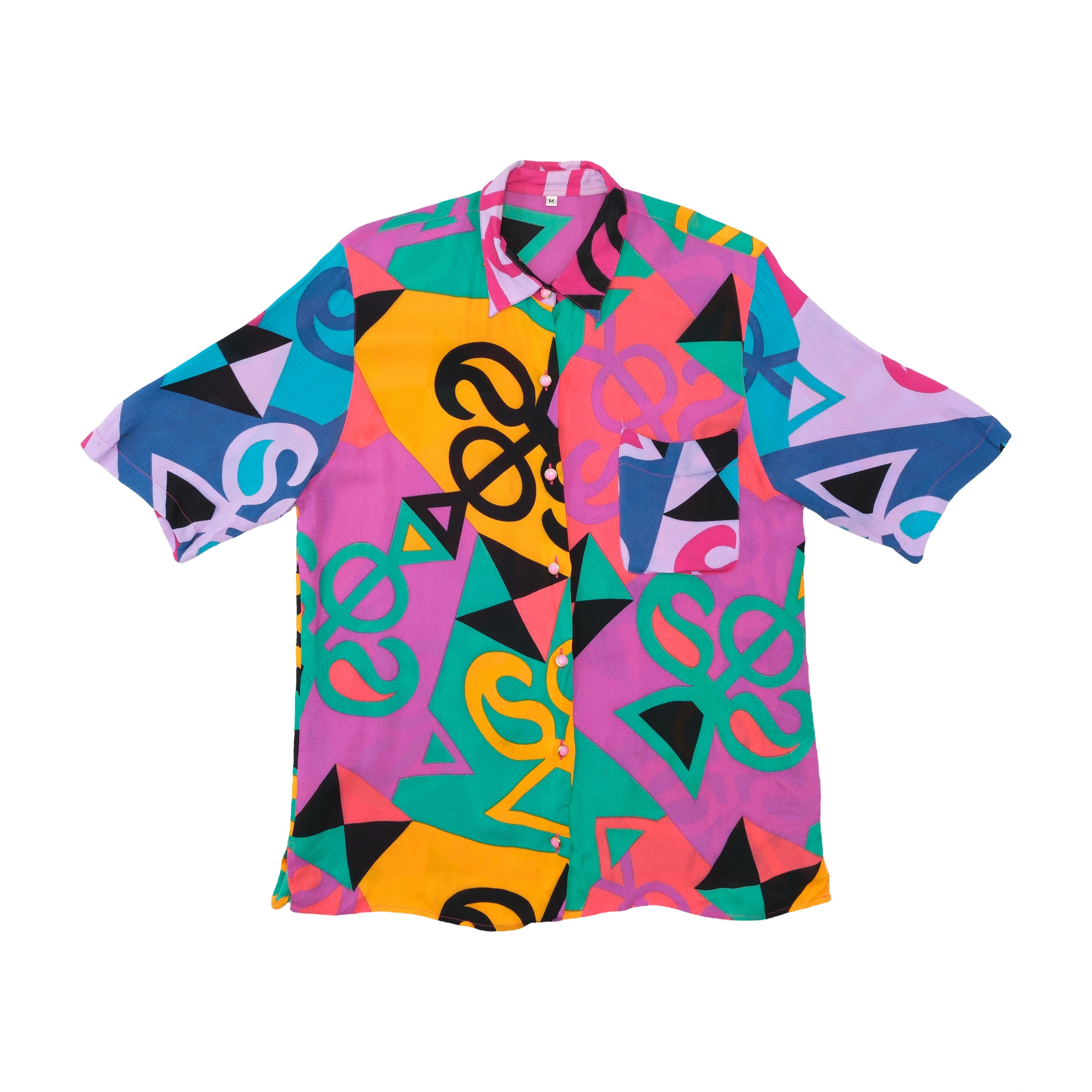 Abstract Print Button Up Shirt