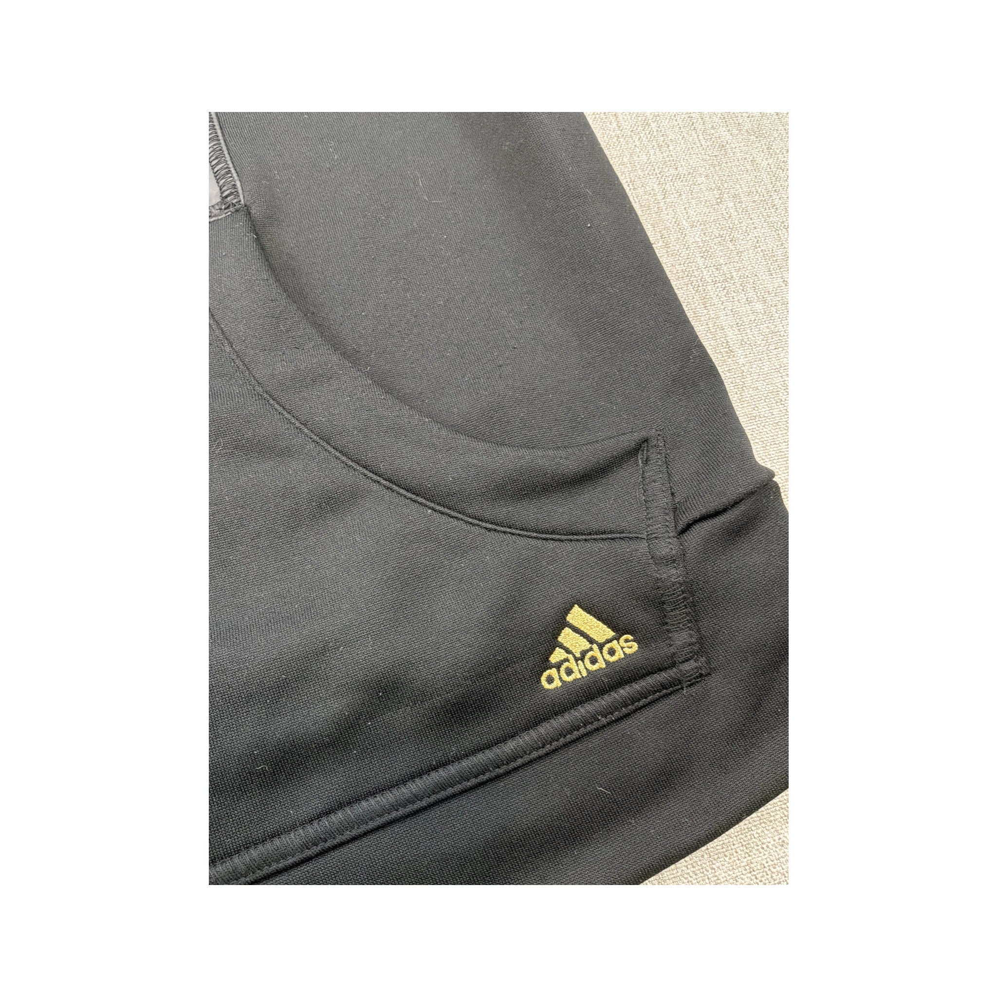 Adidas ClimaLite Black & Gold 3-Stripe Full-Zip Jacket