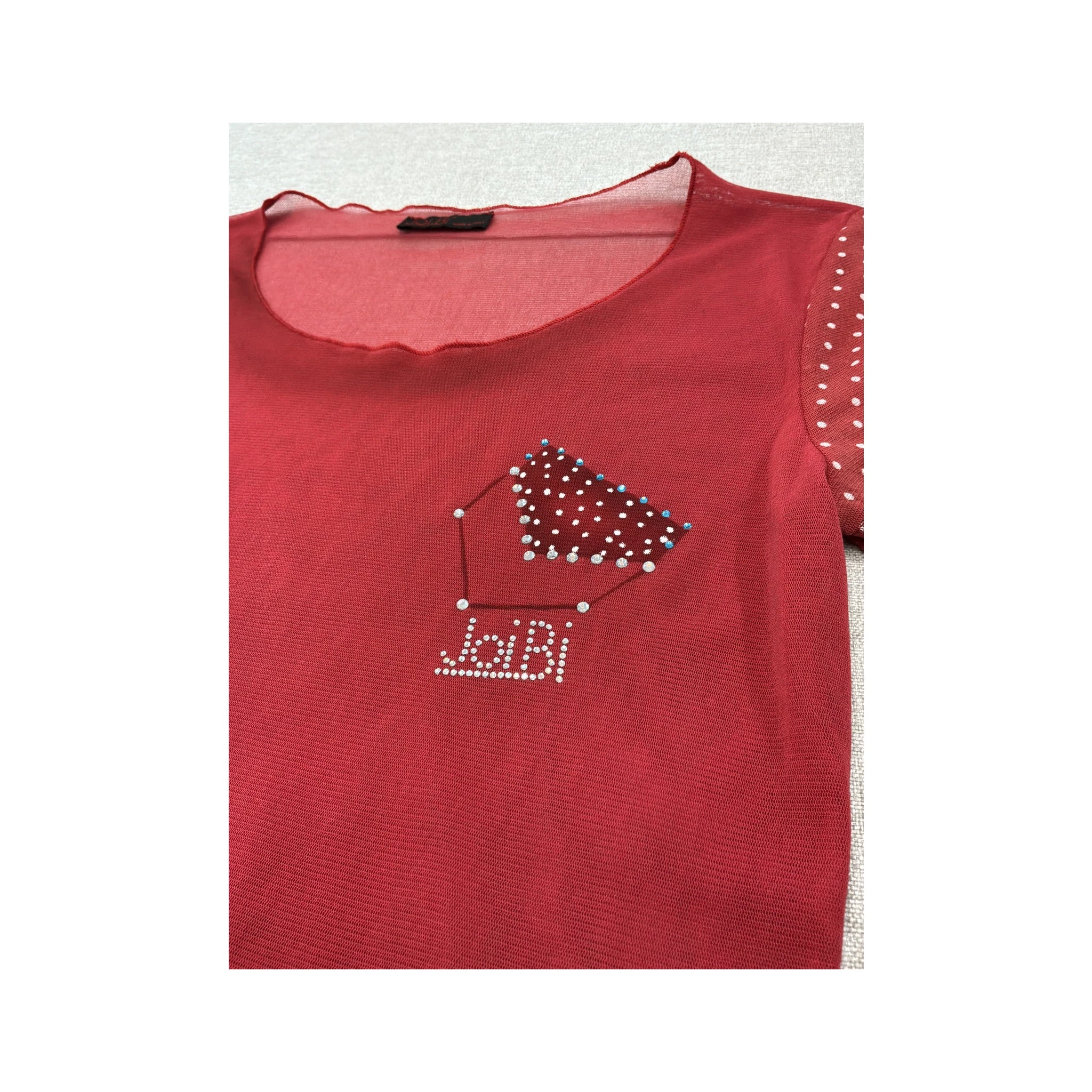 Joi.Bi Sheer Rhinestone Mesh T-shirt