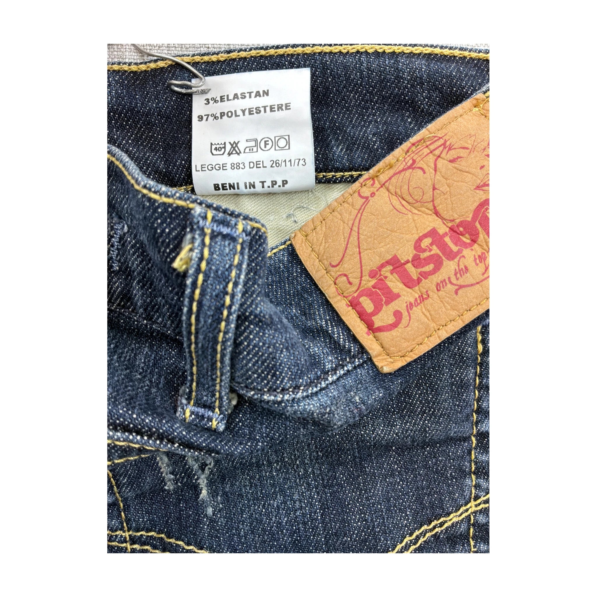 Pitstop Distressed Dark Wash Denim Shorts