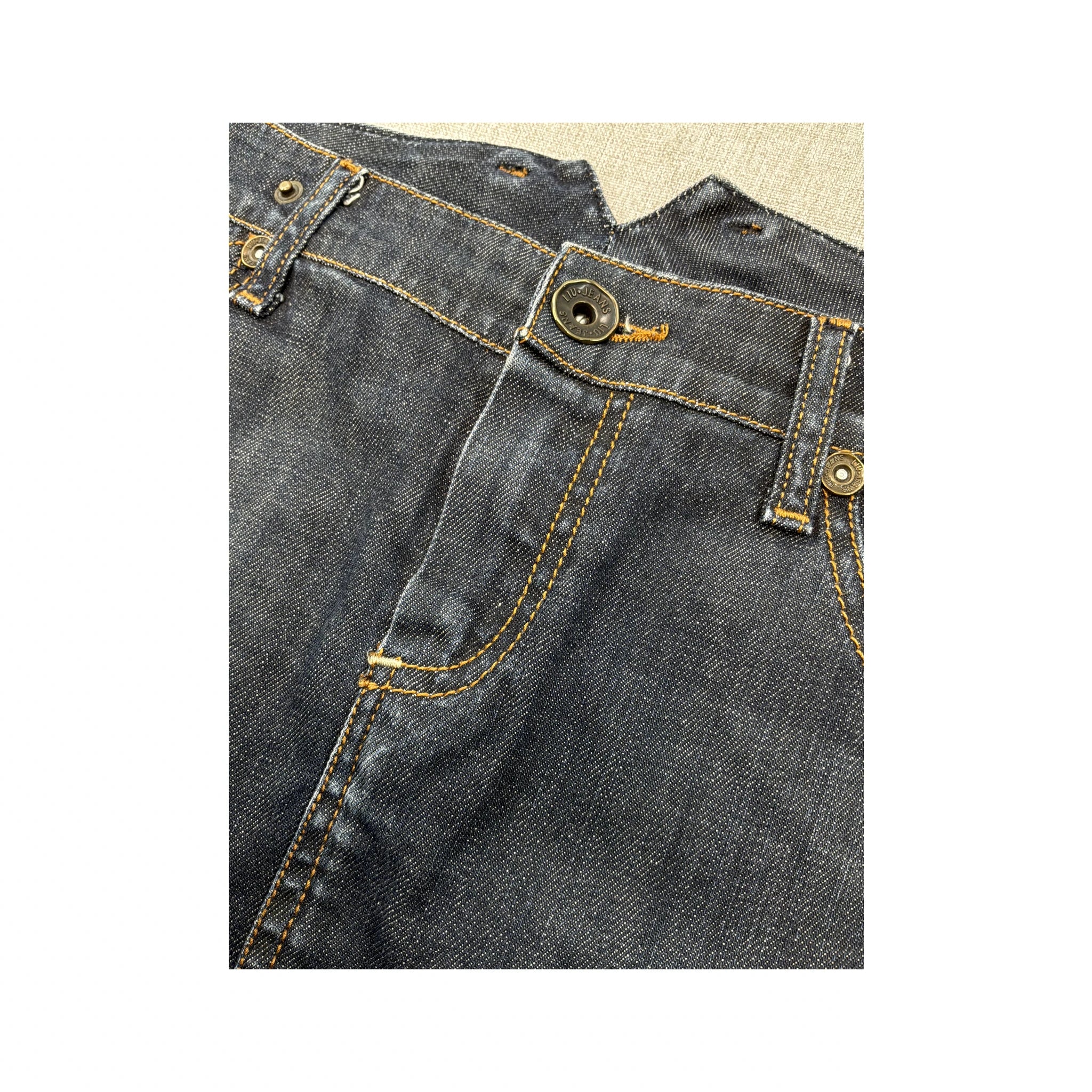 Liu Jo LIU JEANS Stretch Cotton Dark Wash Denim Mini Skirt