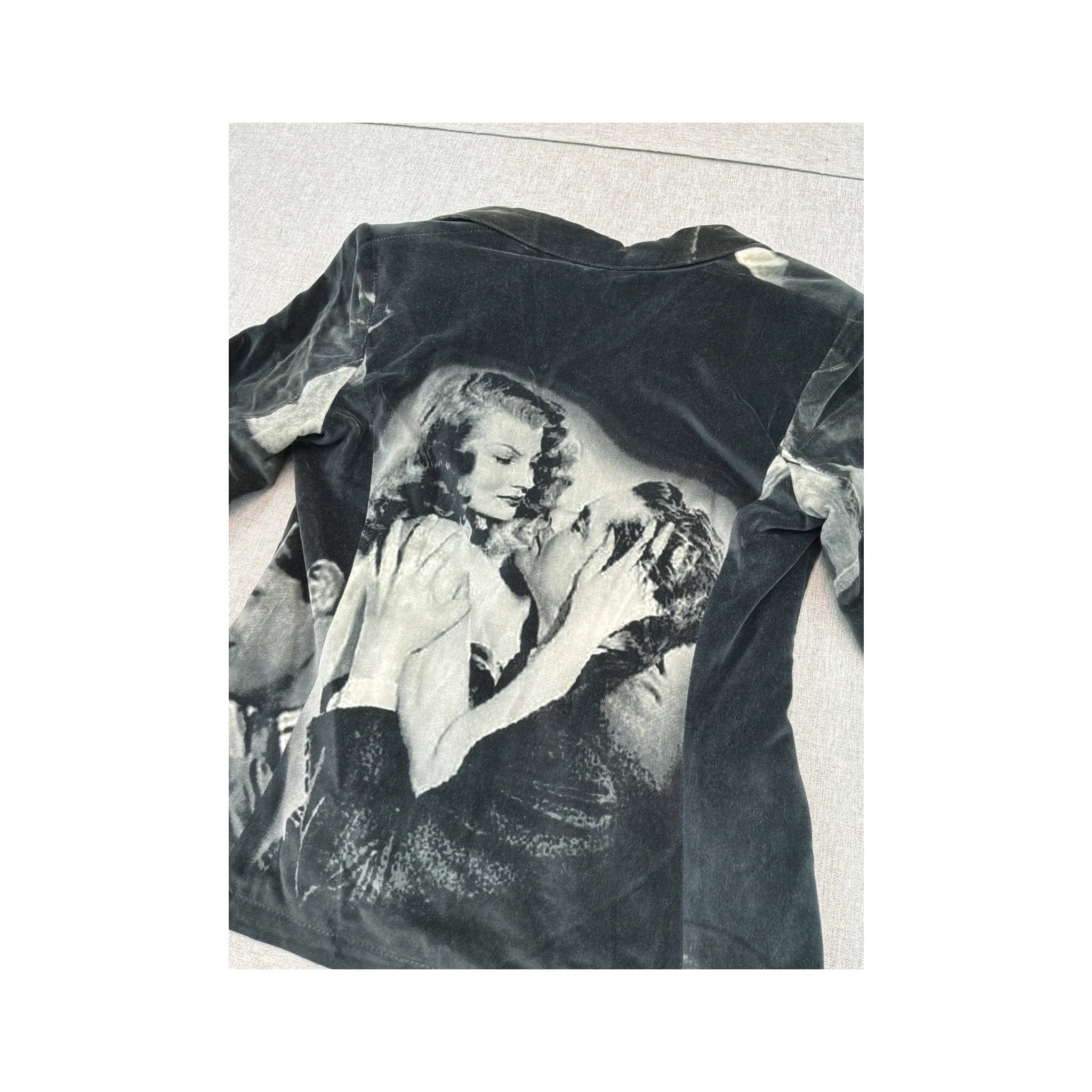 Angelo Marani Cinematic Print Cotton Velvet Jacket